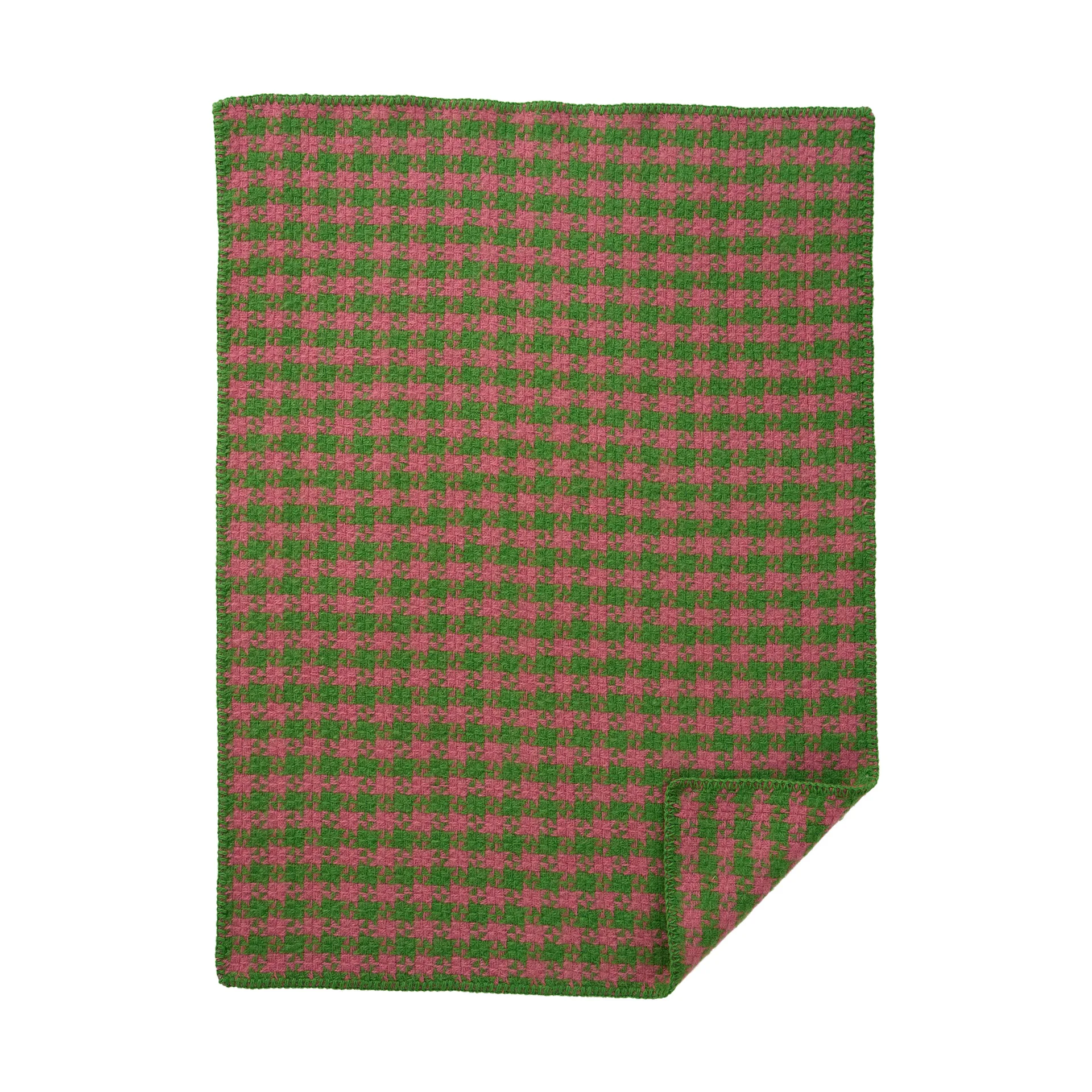 Dogtooth babyplaid 65x90 cm, Green-pink Klippan Yllefabrik