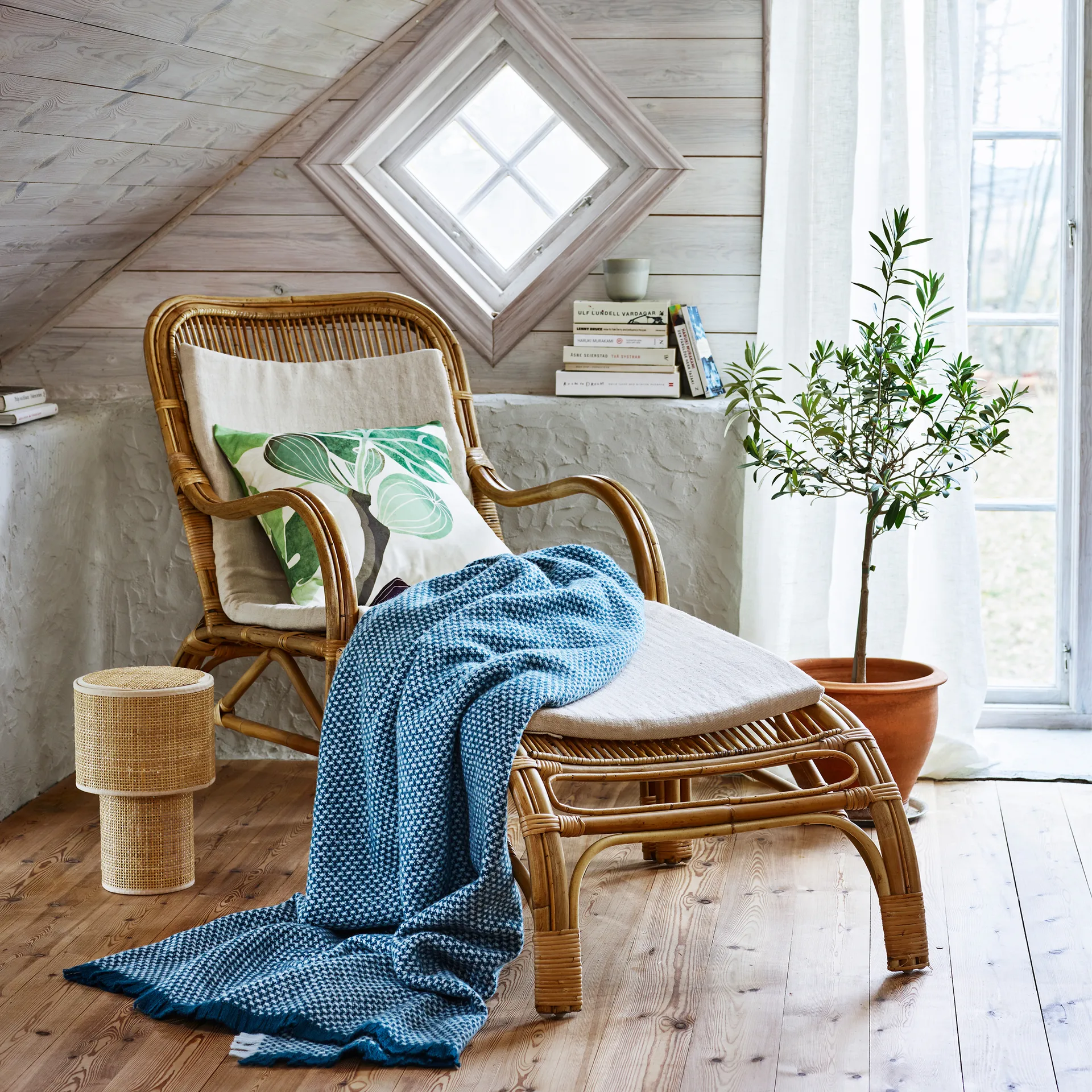 Figs pudebetræk, Grøn/Hvid Klippan Yllefabrik