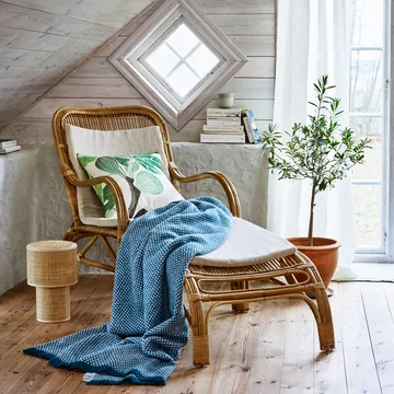 Figs stof - Grøn/Hvid - Klippan Yllefabrik