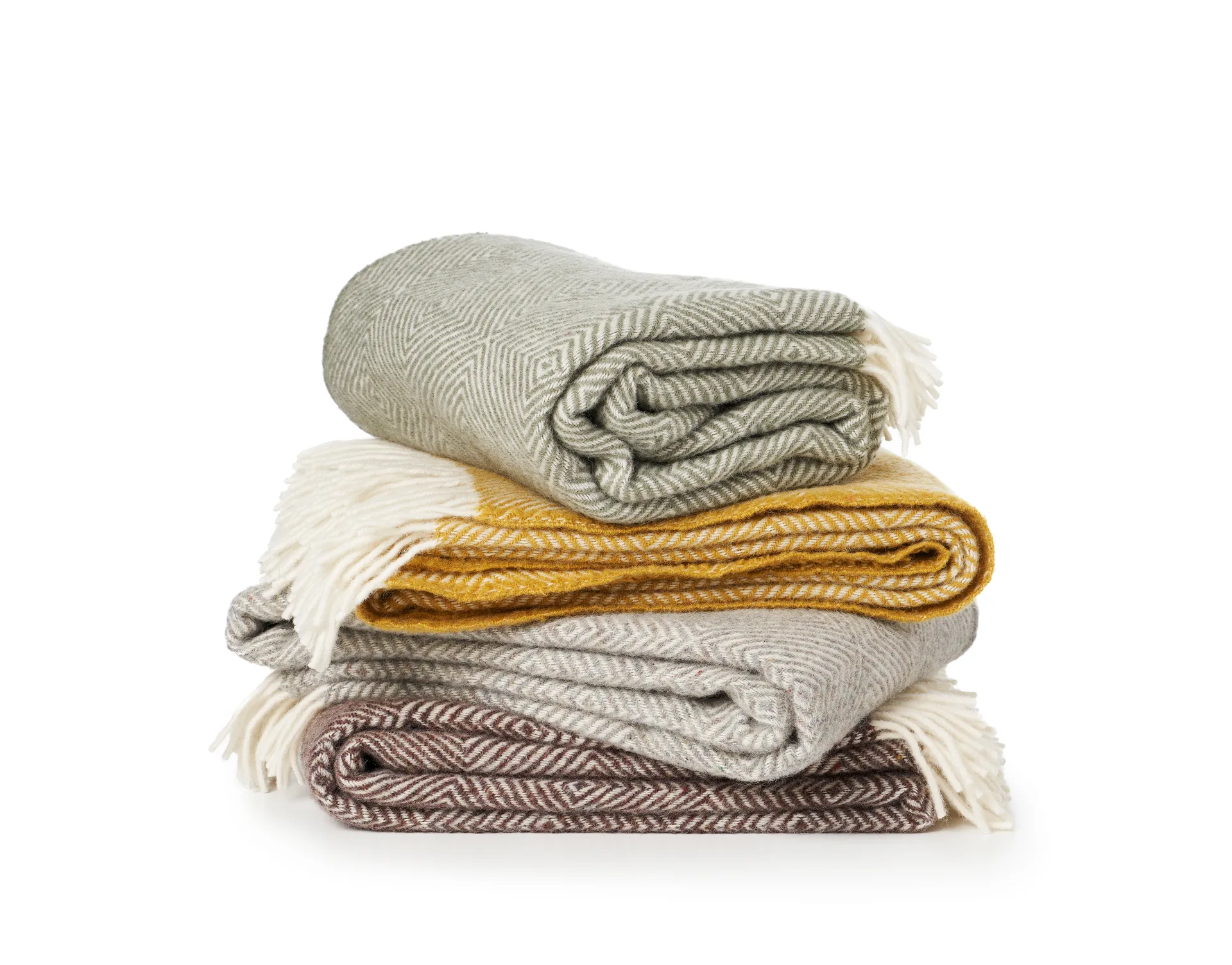 Gooseye uldplaid 130x200 cm, Grå Klippan Yllefabrik