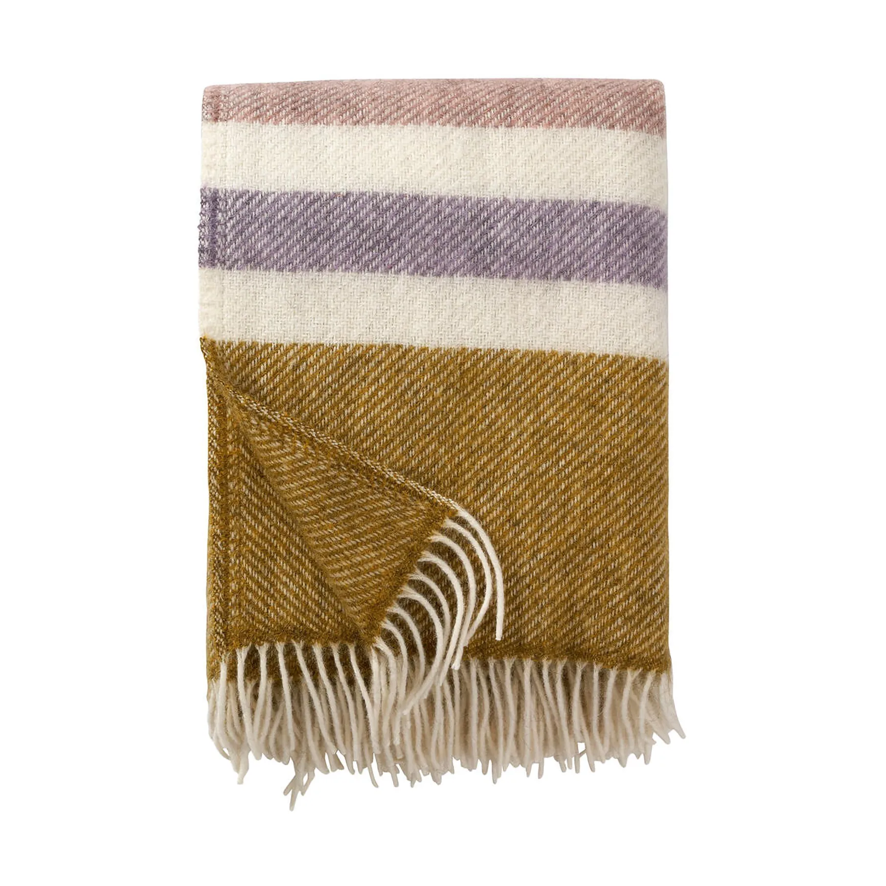 Gotland Stripe uldplaid 130x200 cm, Pastel Klippan Yllefabrik