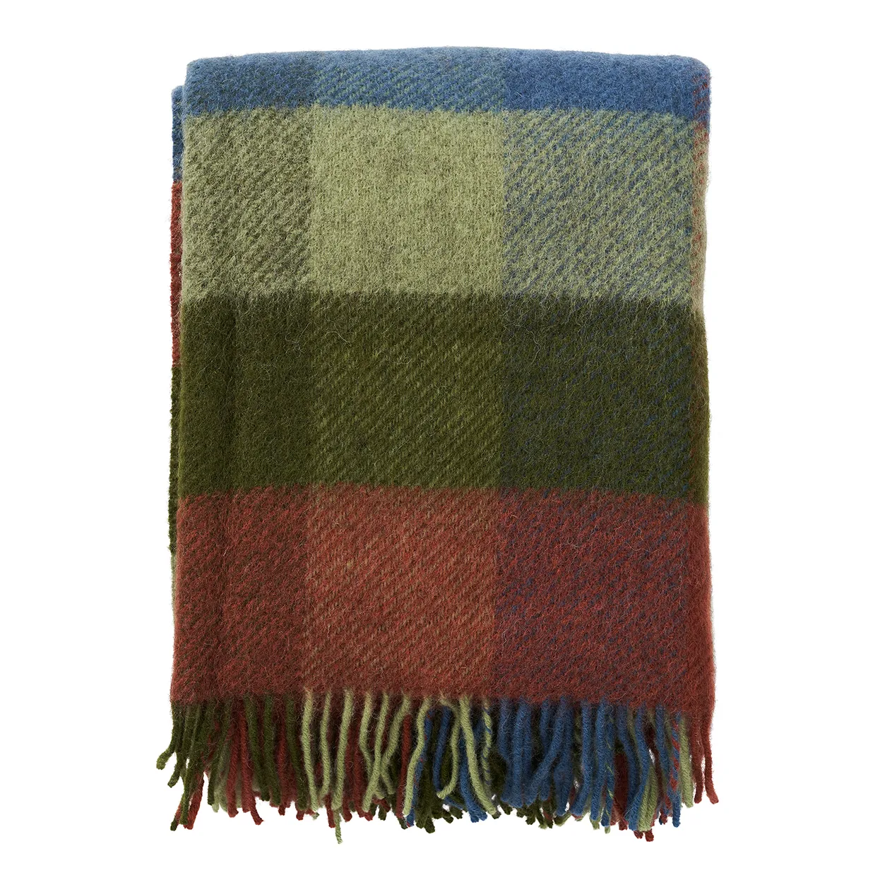 Klippan Yllefabrik Gotland uldplaid 130x200 cm Multi-grøn
