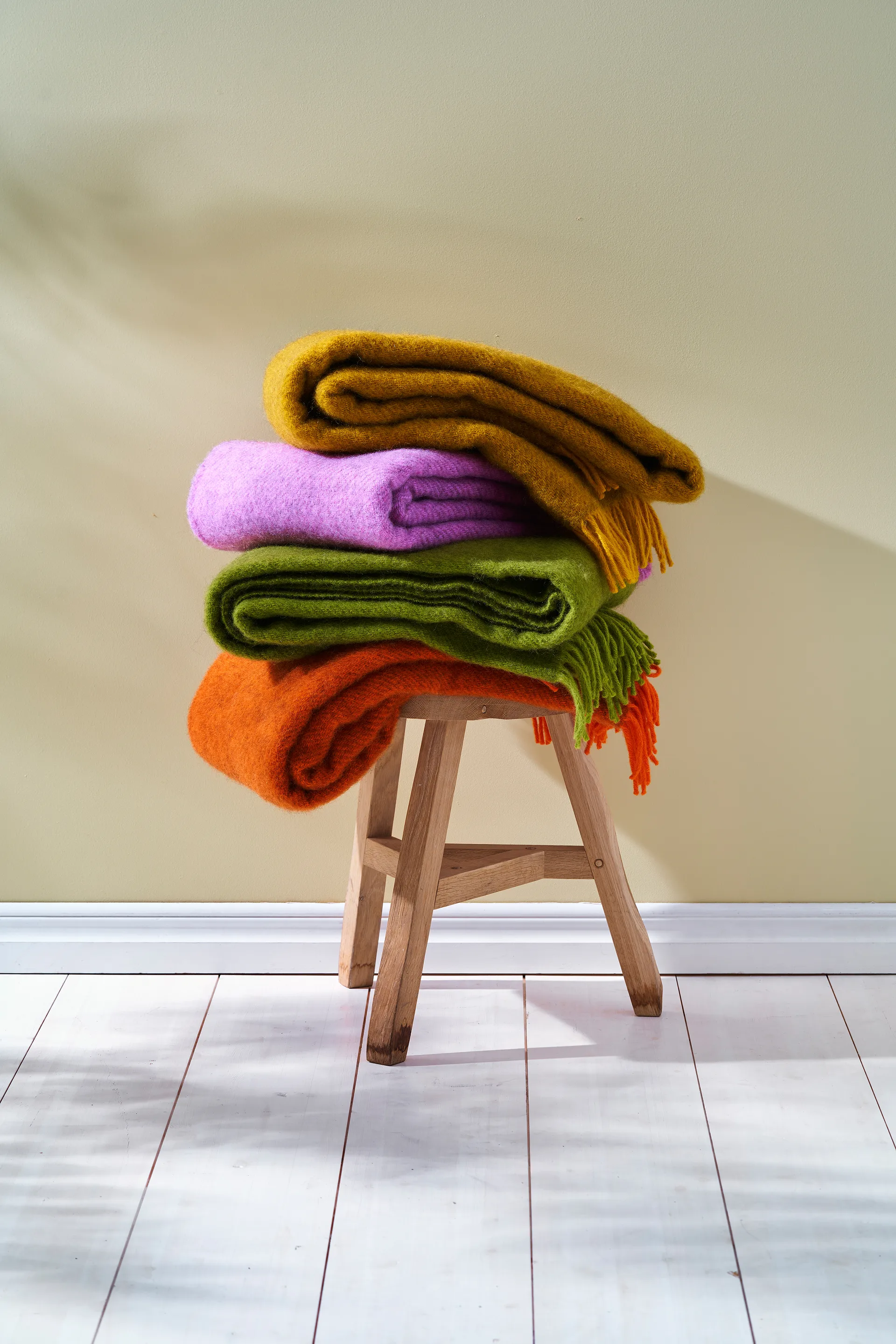 Gotland uldplaid 130x200 cm, Orange Klippan Yllefabrik