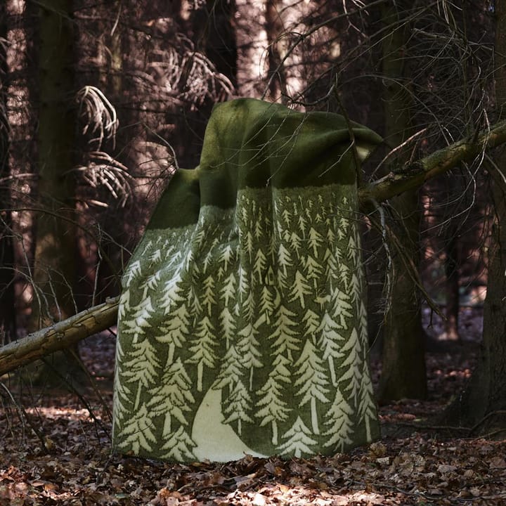 House in the forest uldplaid, grøn Klippan Yllefabrik