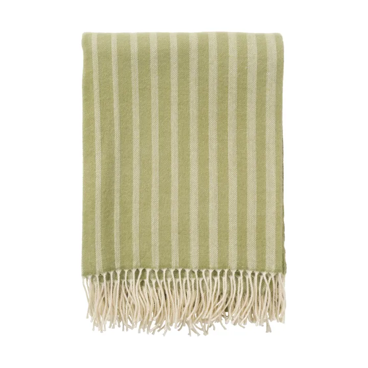 Irregular stripes uldplaid - Olive, 130x200 cm - Klippan Yllefabrik