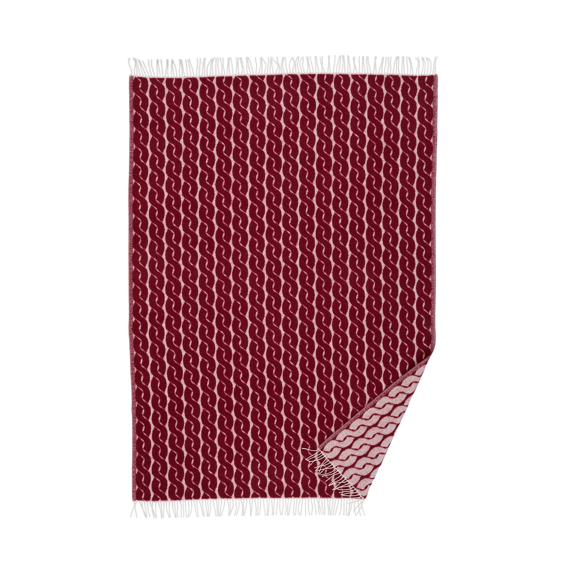 Knit uldplaid 130x200 cm, Burgundy Klippan Yllefabrik