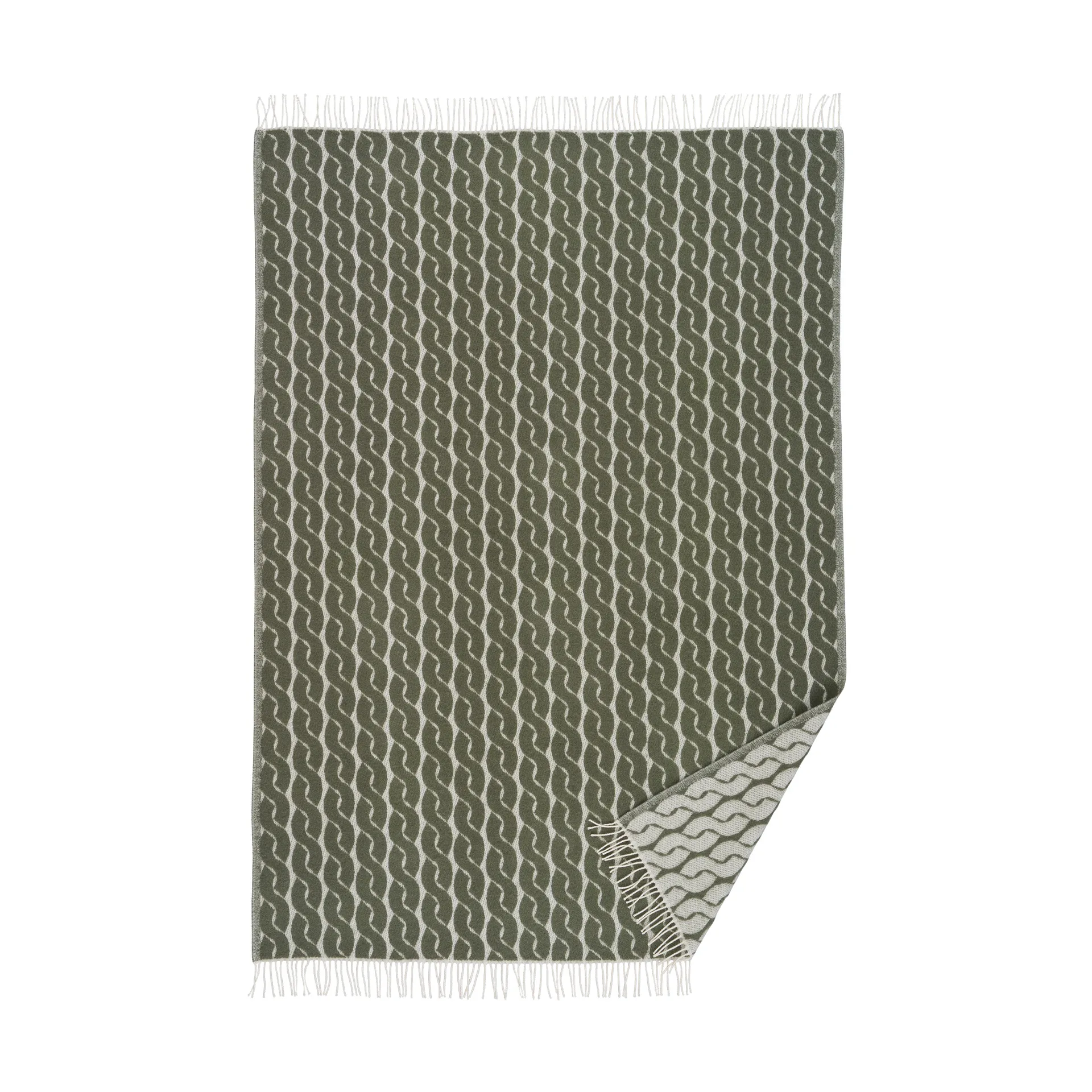 Knit uldplaid 130x200 cm, Pine Klippan Yllefabrik