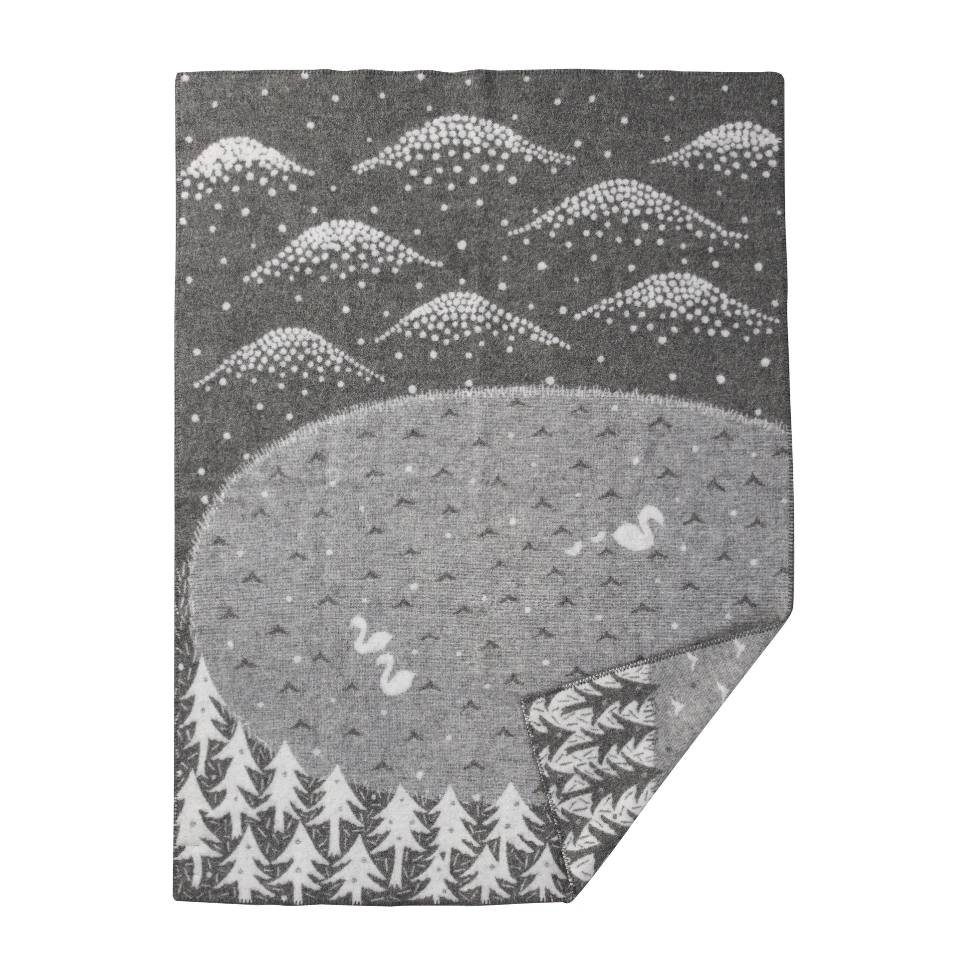 Lake in the valley plaid, grå Klippan Yllefabrik