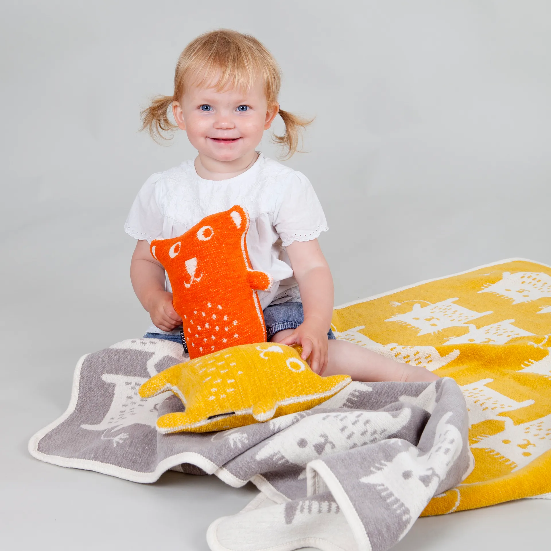 Little me chenillefilt, gul Klippan Yllefabrik