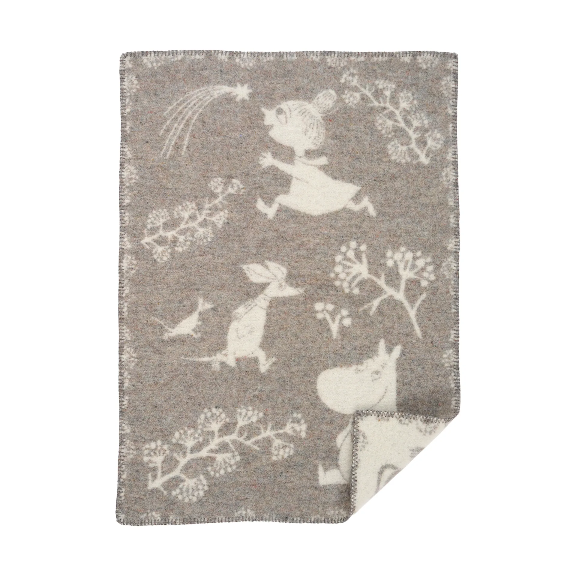 Moomin Winterland babyplaid 65x90 cm, Grey Klippan Yllefabrik