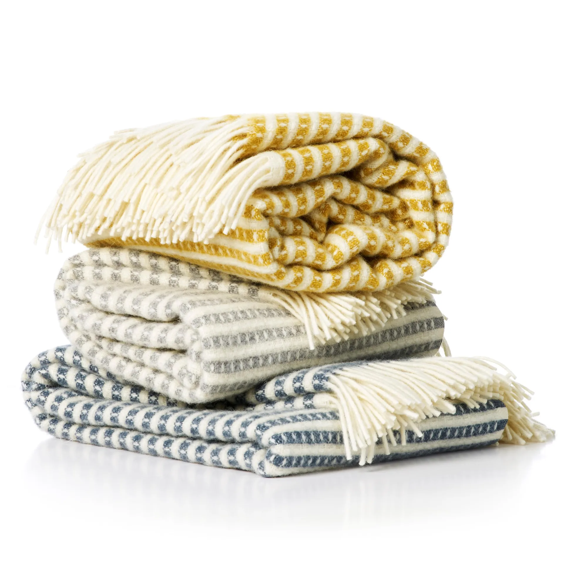 Olle uldplaid, røg blå Klippan Yllefabrik