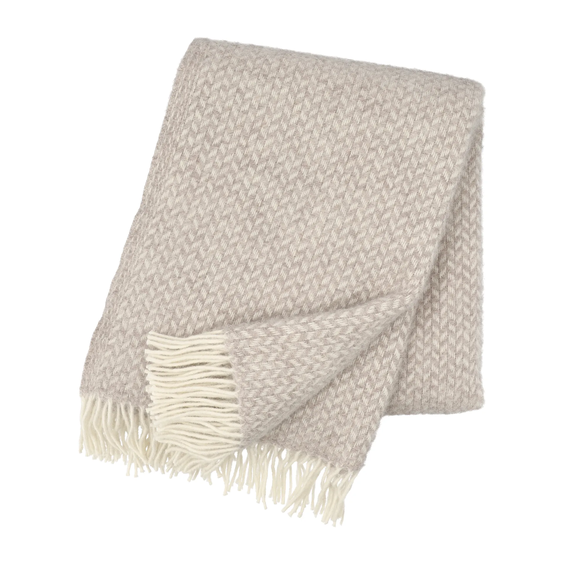 Polka uldplaid, Beige Klippan Yllefabrik