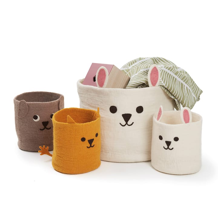 Rabbit kurv Ø20 cm, Hvid Klippan Yllefabrik
