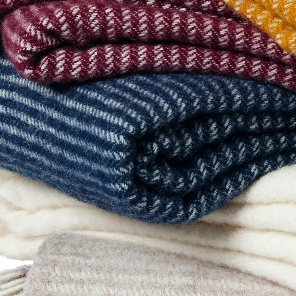 Ralph Uldplaid, marineblå Klippan Yllefabrik