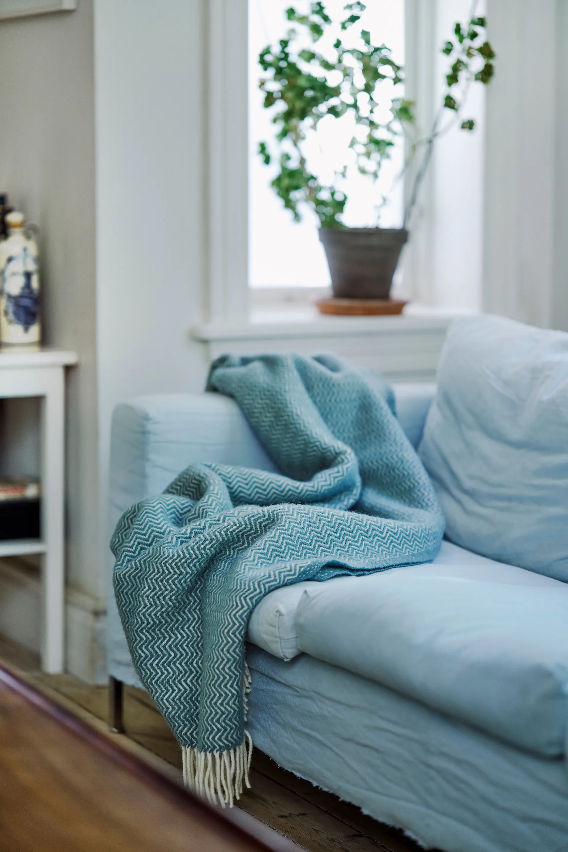 Sorbet uldplaid 130x200 cm, Silky blue Klippan Yllefabrik