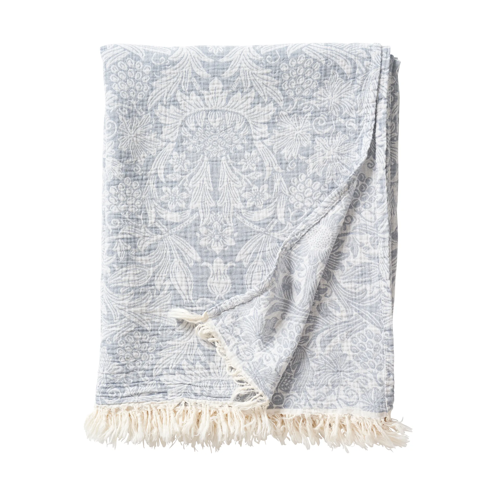 Sunflower bomuldsplaid 140x200 cm, Dark denim Klippan Yllefabrik