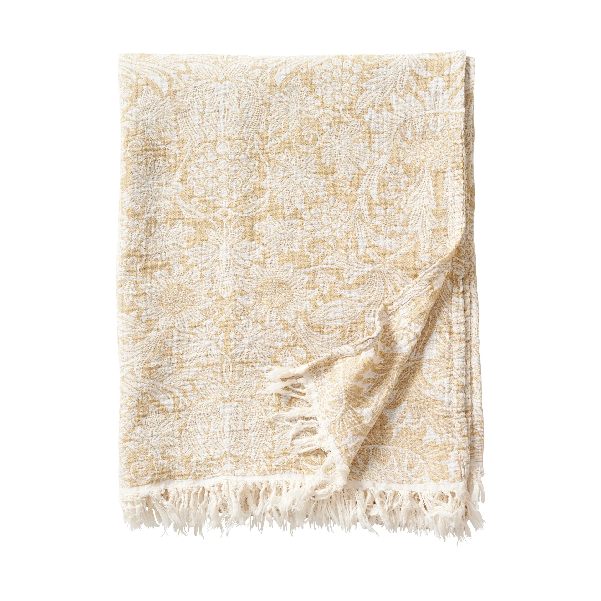 Sunflower bomuldsplaid 140x200 cm, Golden Klippan Yllefabrik