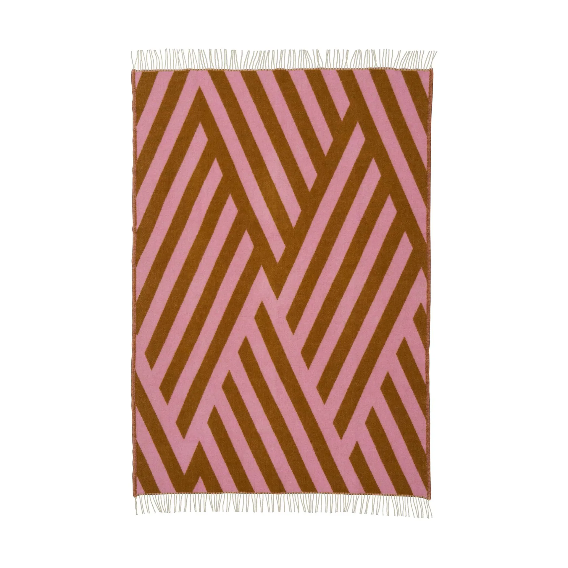 Tangent uldplaid 130x200 cm, Pink-carmel Klippan Yllefabrik