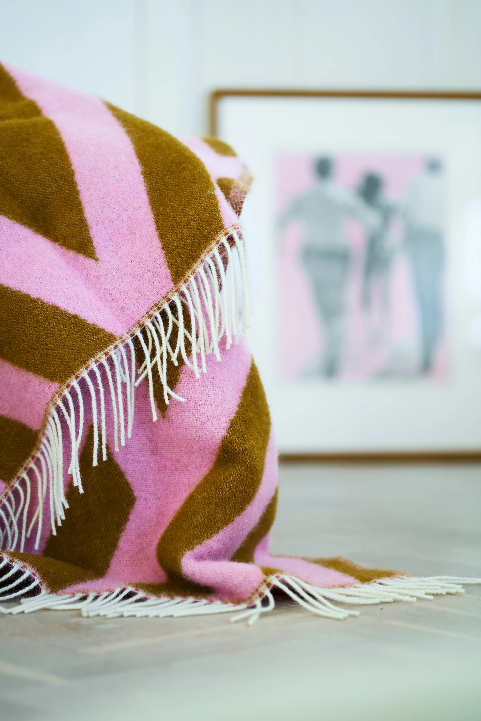 Tangent uldplaid 130x200 cm, Pink-carmel Klippan Yllefabrik