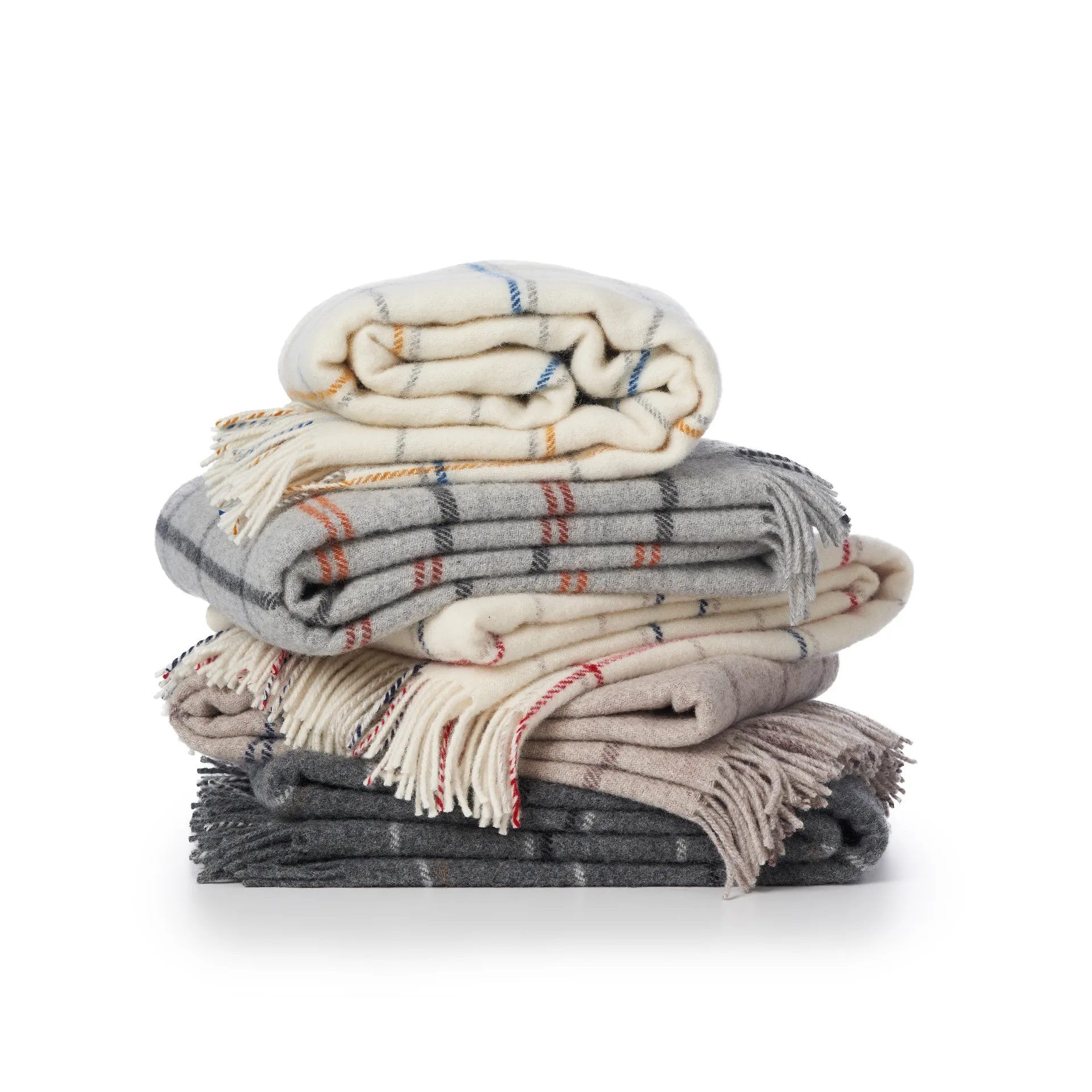 Tartan uldplaid 130x200 cm, Mørkegrå Klippan Yllefabrik