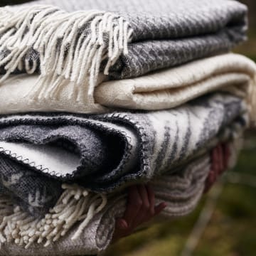 Twist uldplaid - naturhvid - Klippan Yllefabrik