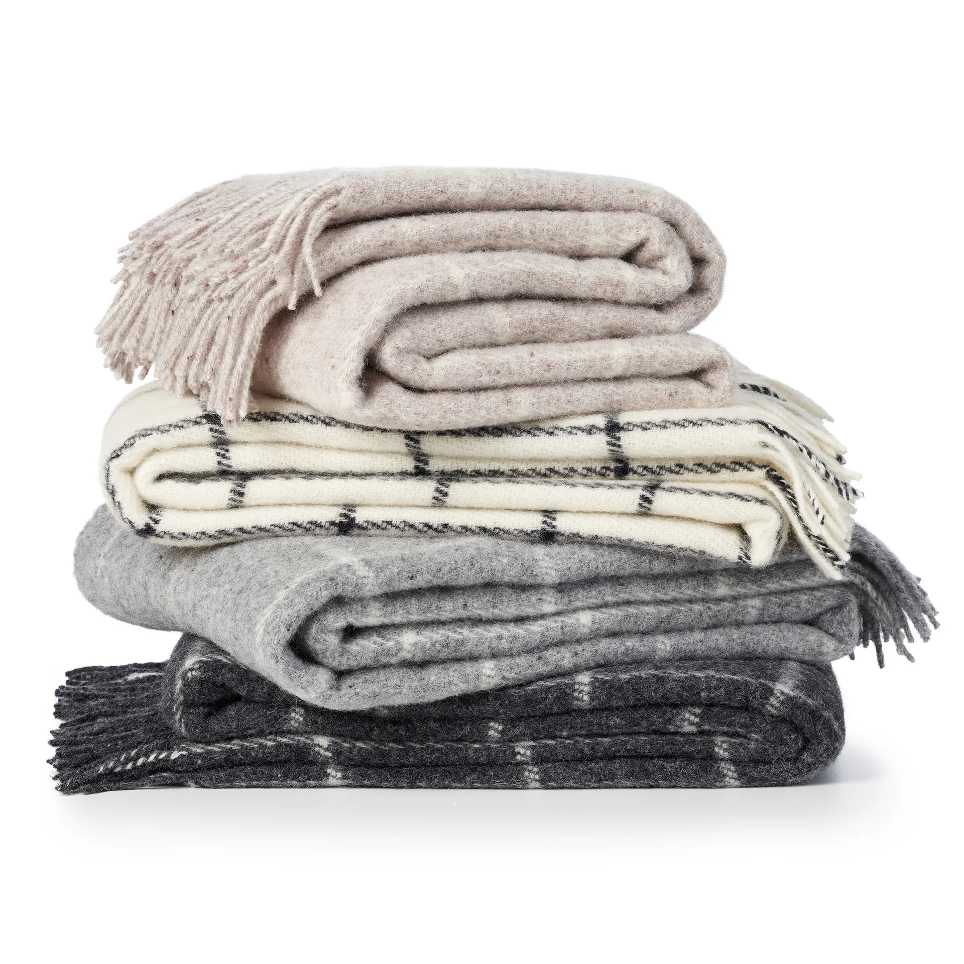 Vinga uldplaid, Beige Klippan Yllefabrik