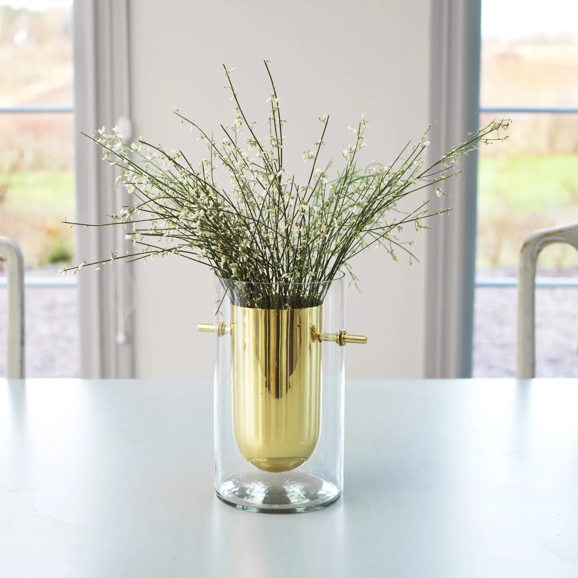 Alba cylinder vase, Messing KLONG