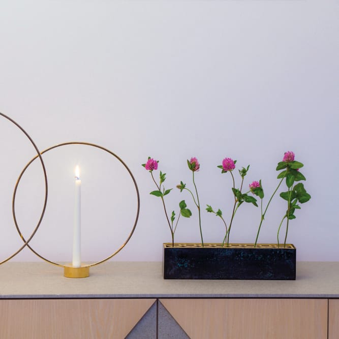 Äng vase, rektangulær, blå KLONG
