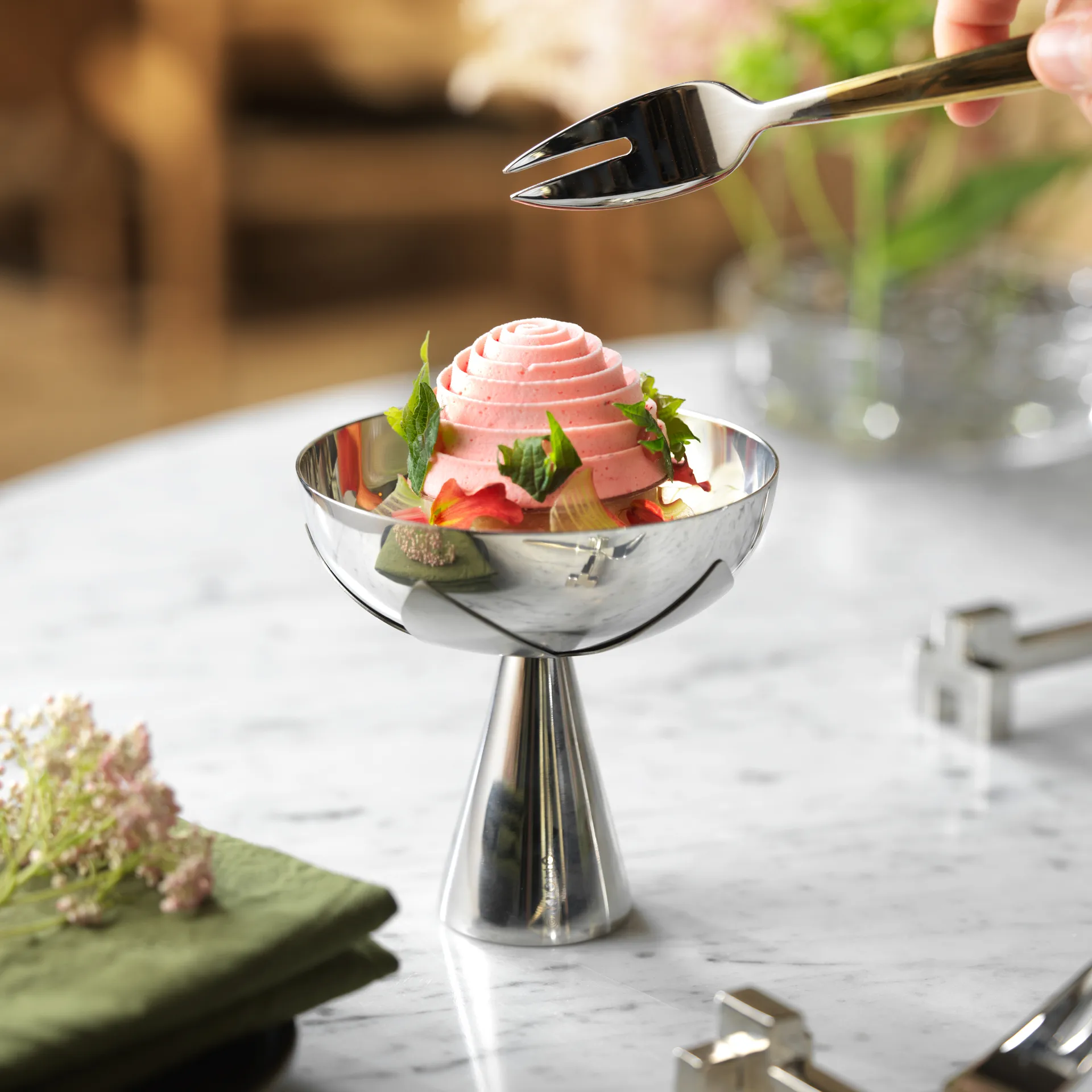 Blad serveringsskål Ø11 cm, Rustfrit stål KLONG