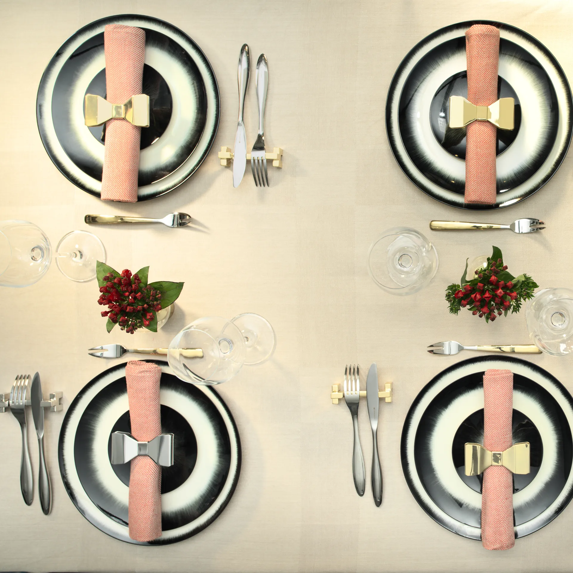 Bowie servietring 2-pak, Messing KLONG