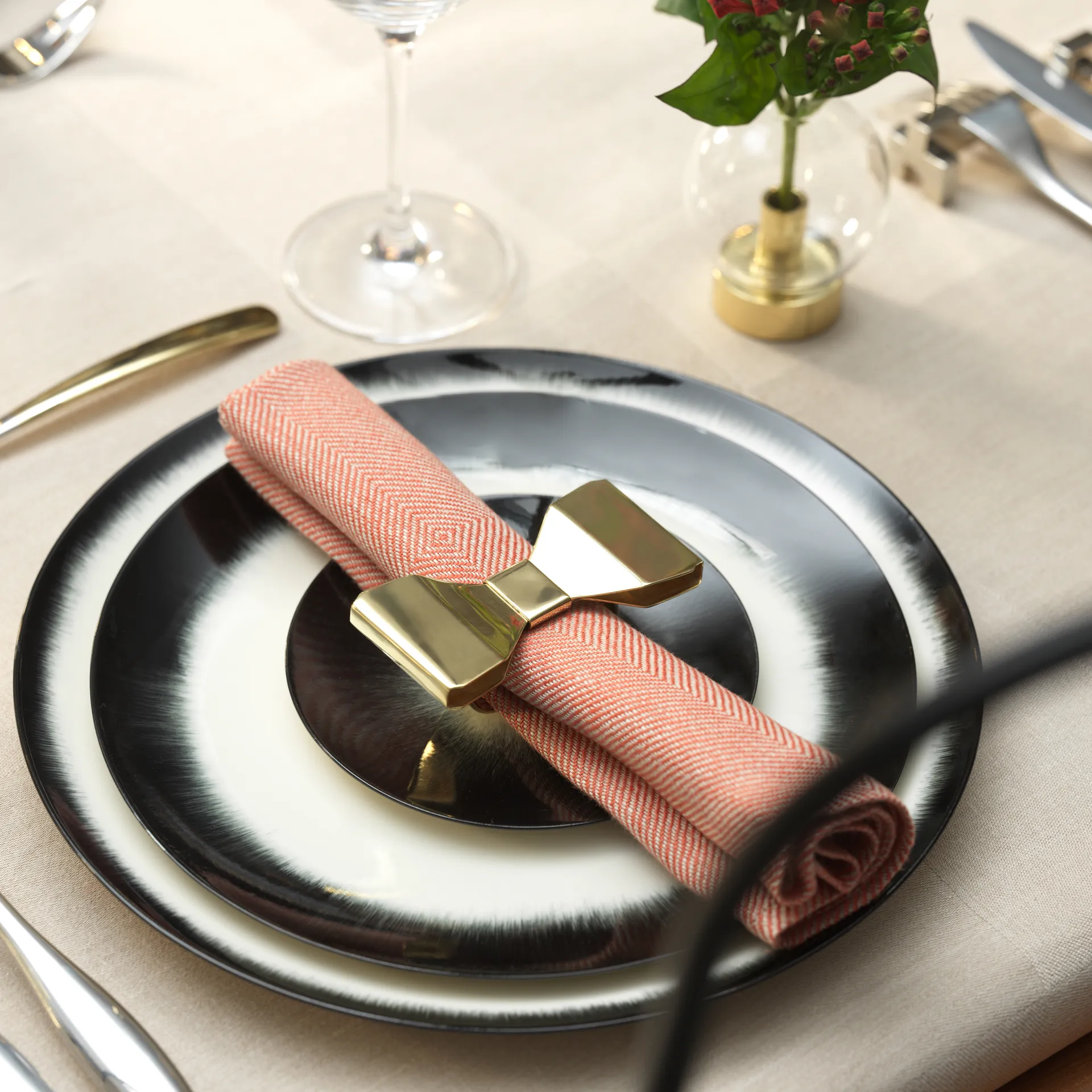 Bowie servietring 2-pak, Messing KLONG