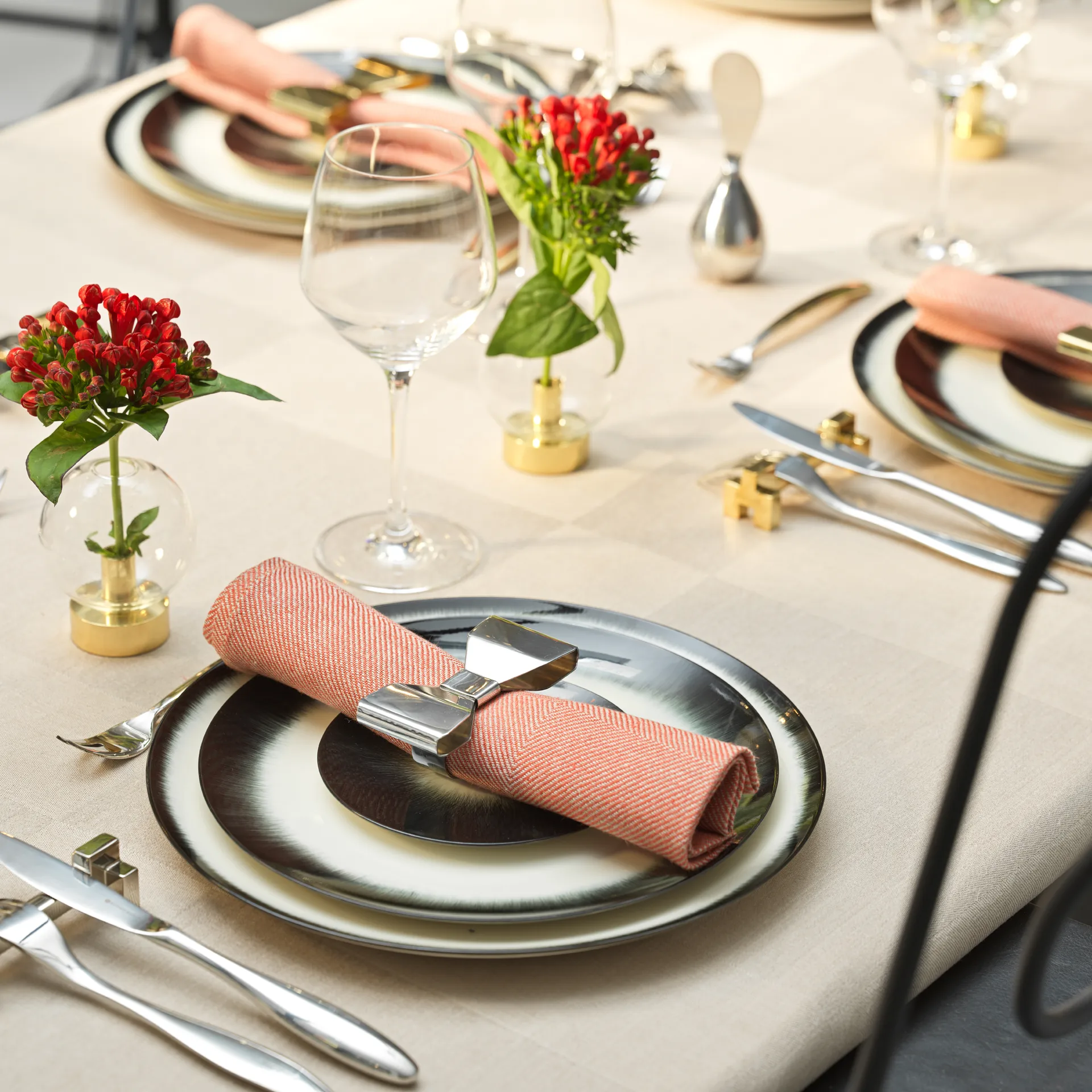 Bowie servietring 2-pak, Rustfrit stål KLONG