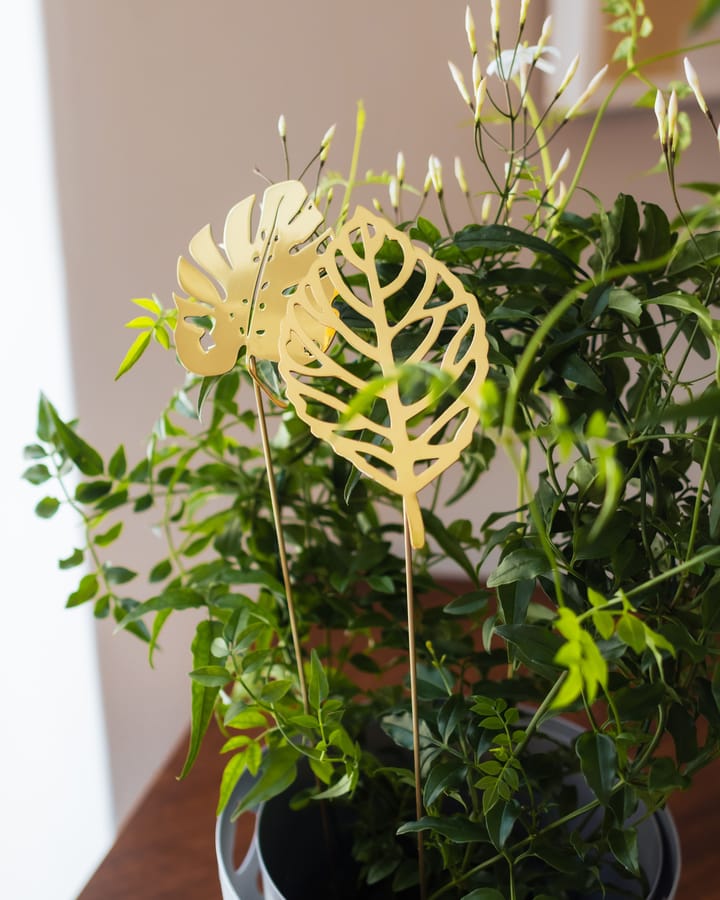 Brass leaves dekoration 2-pak, Wood KLONG