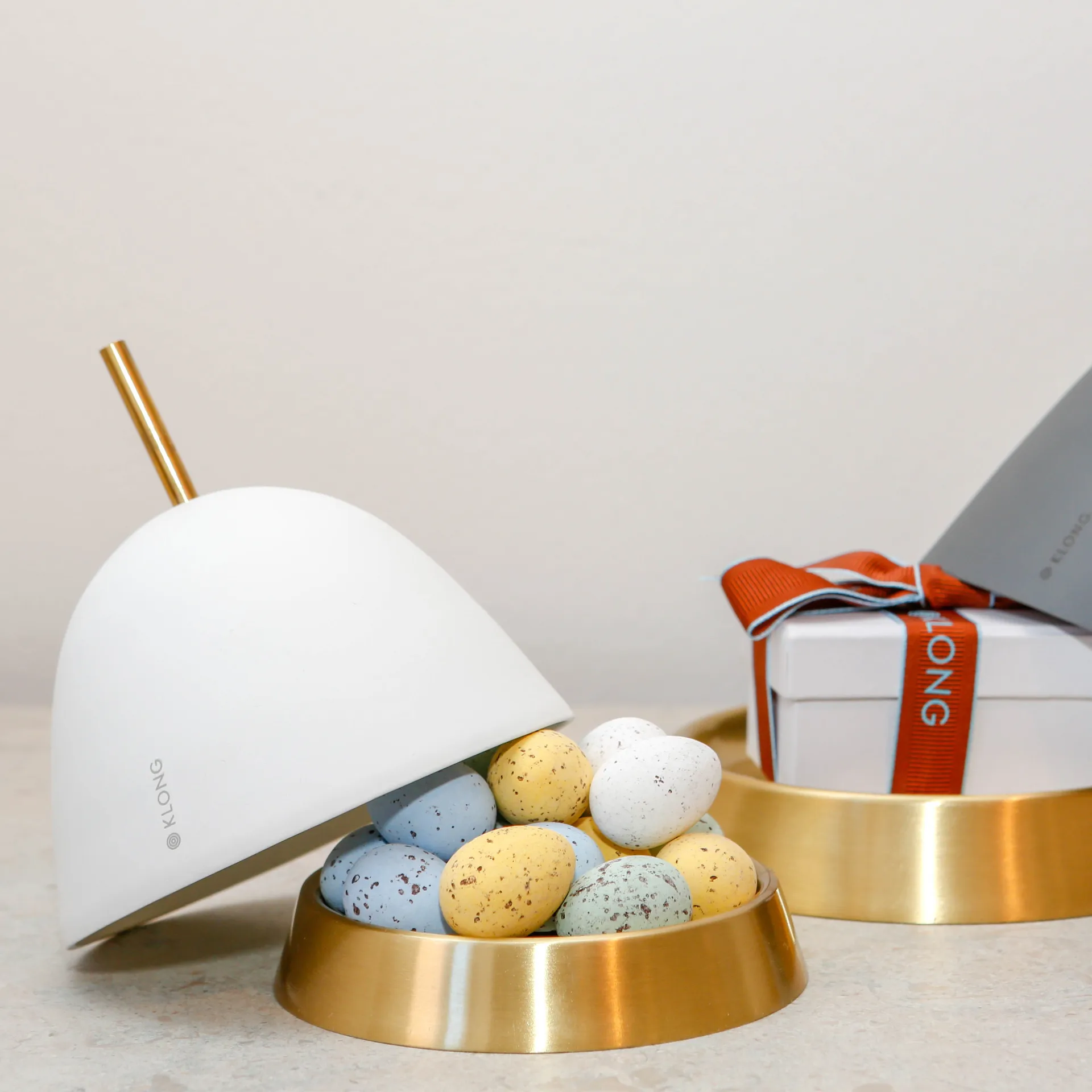 Gömma opbevaring small 12 cm, Hvid/Messing KLONG