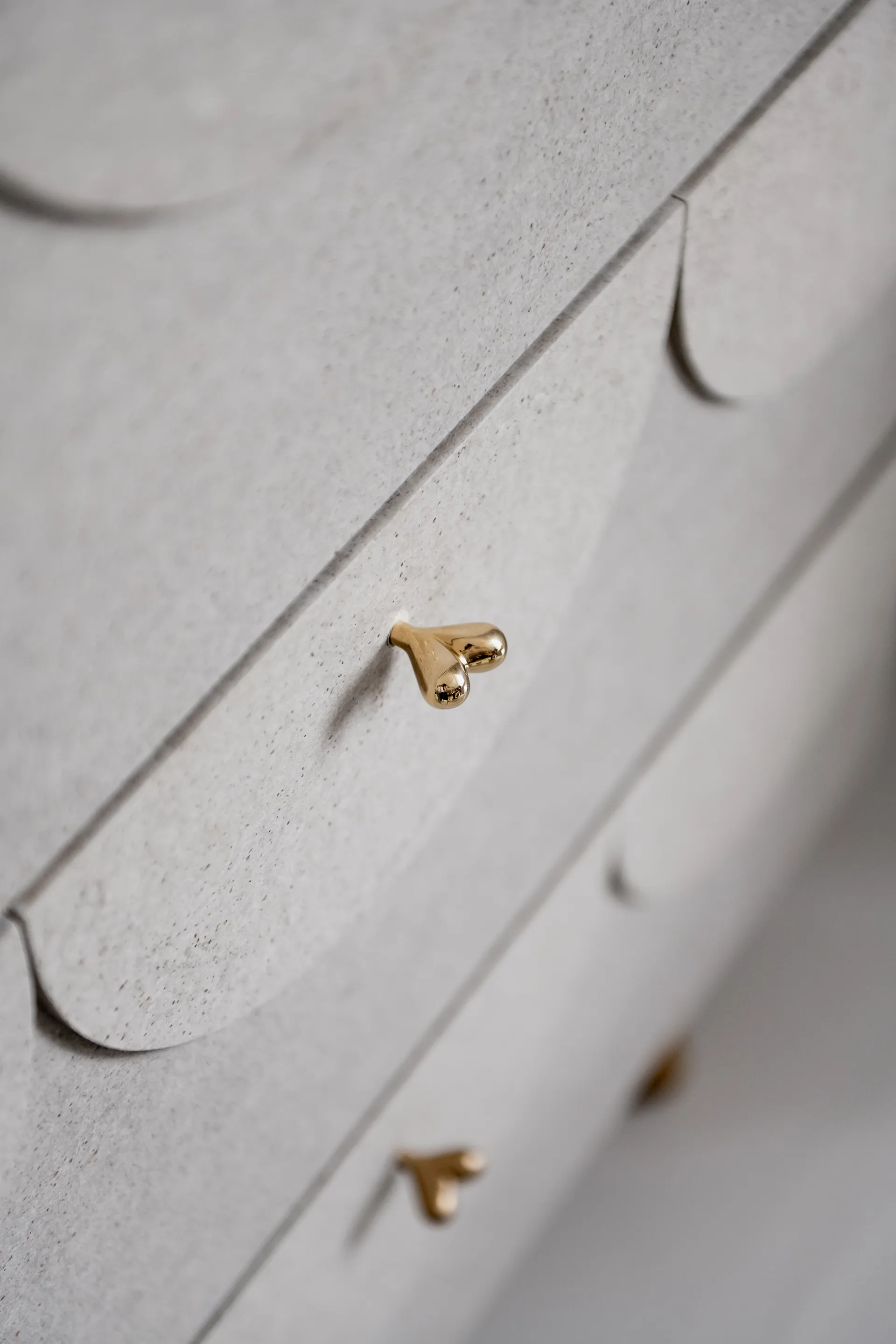 Hjerte knager 4-pak, Messing KLONG