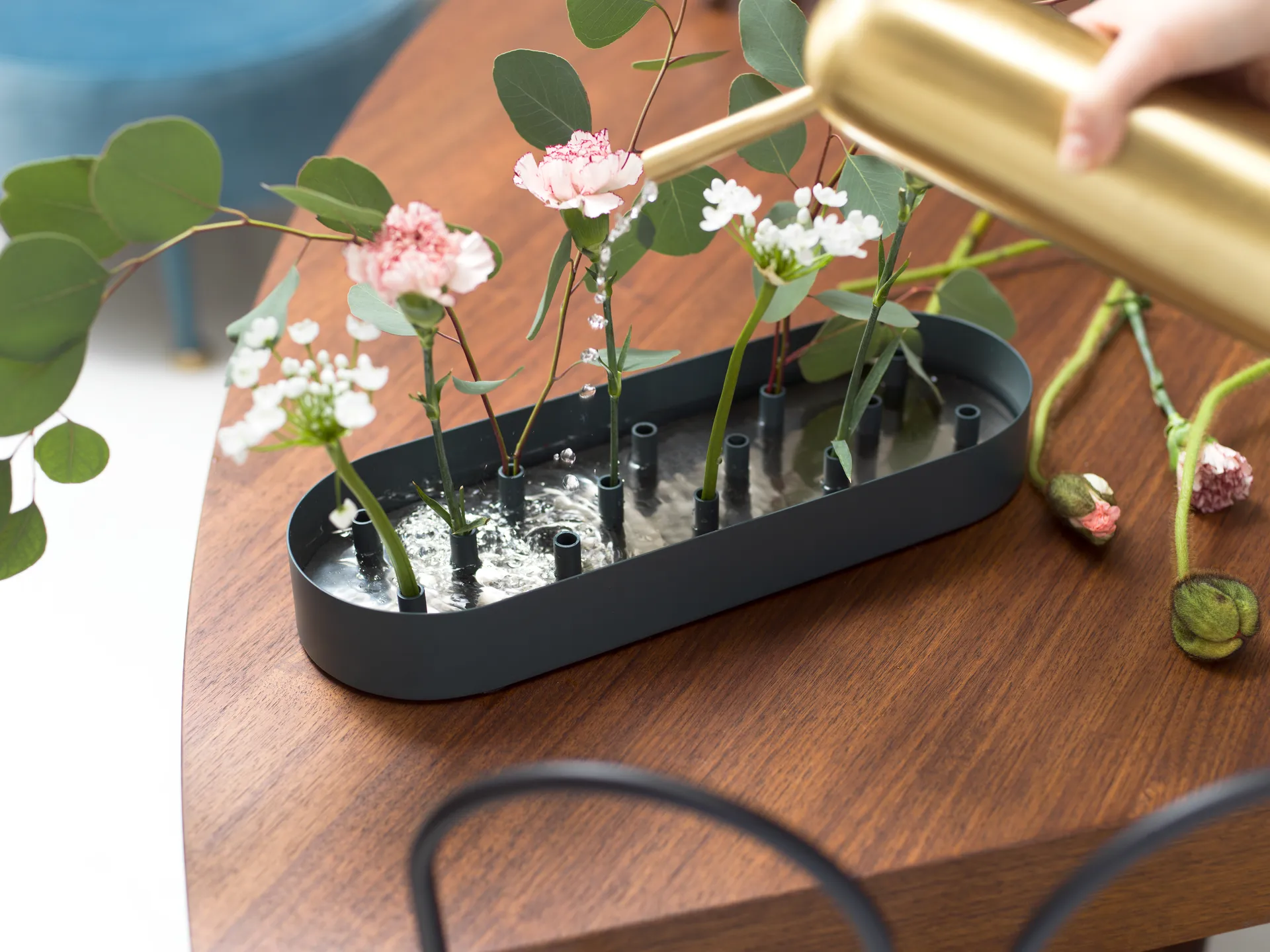 Jubel multifunktionel vase 45x14 cm, Steel/Blue KLONG