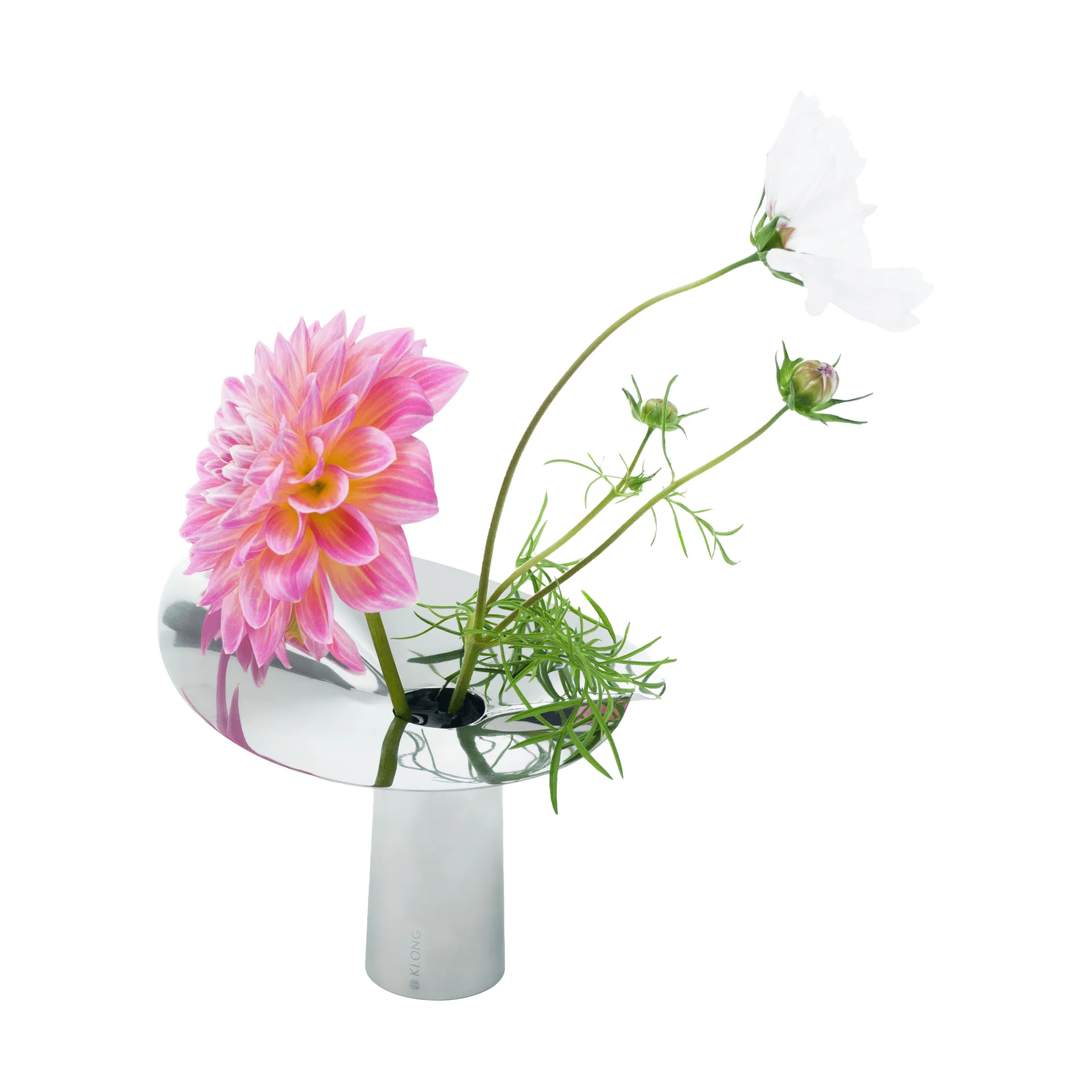 Löv vase-fyrfadsholder, Rustfrit stål. 10 cm KLONG