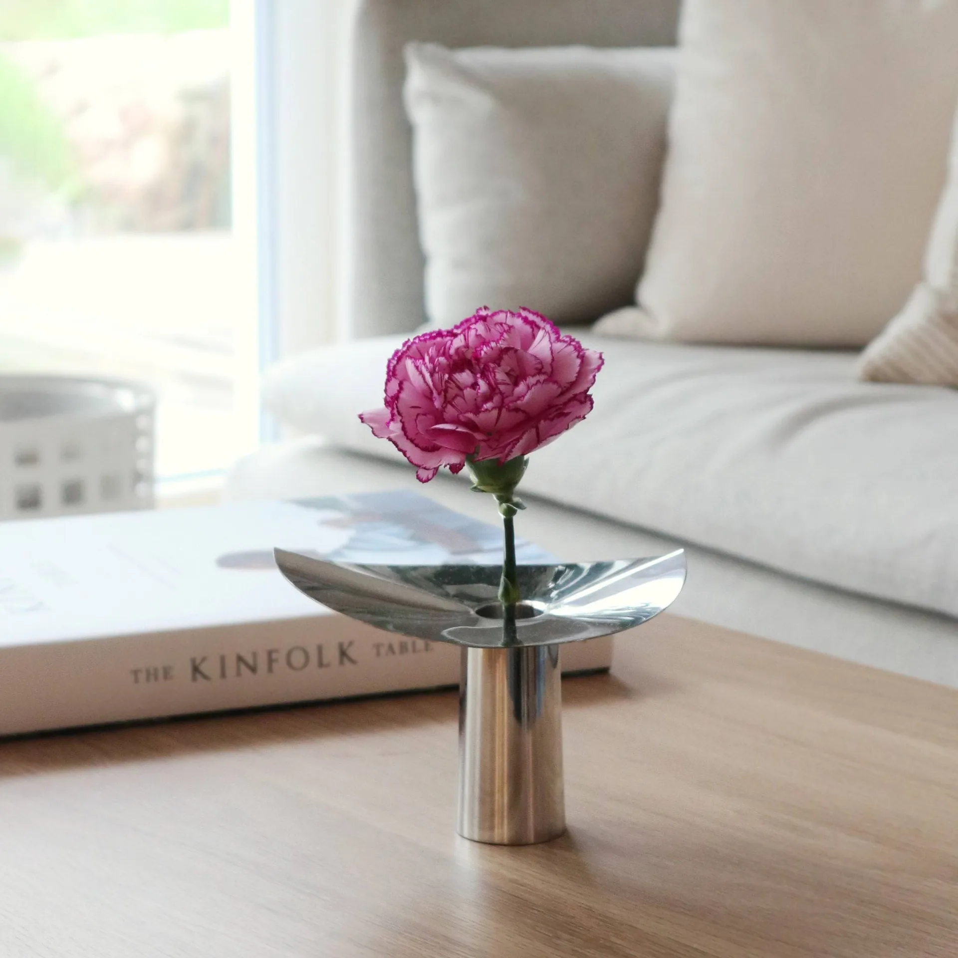 Löv vase-fyrfadsholder, Rustfrit stål. 10 cm KLONG