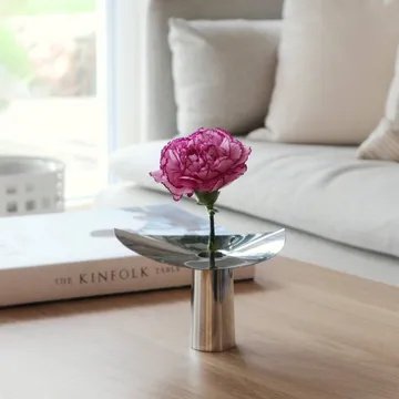 Löv vase-fyrfadsholder - Rustfrit stål. 10 cm - KLONG