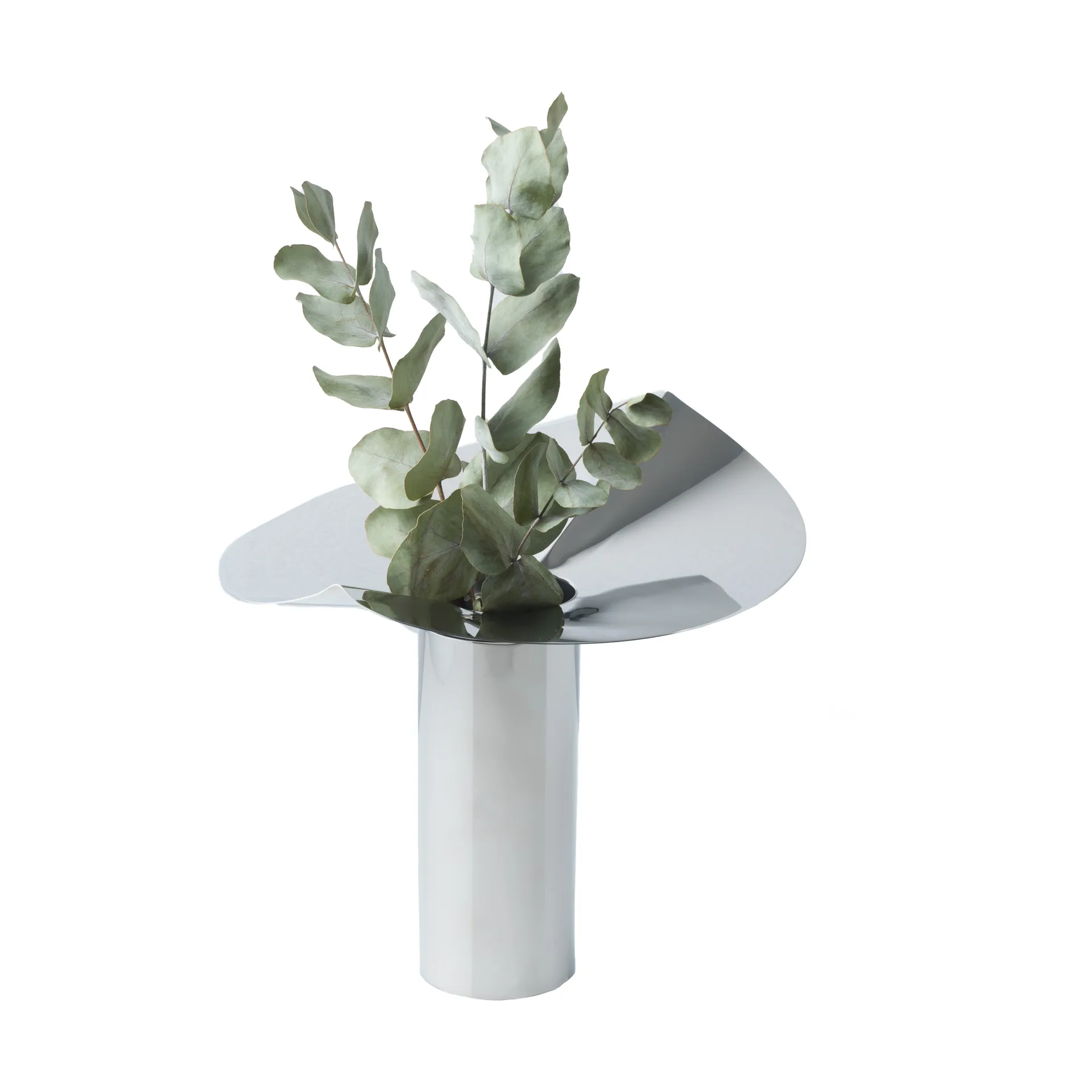 Löv vase-fyrfadsholder, Rustfrit stål, 22.5 cm KLONG