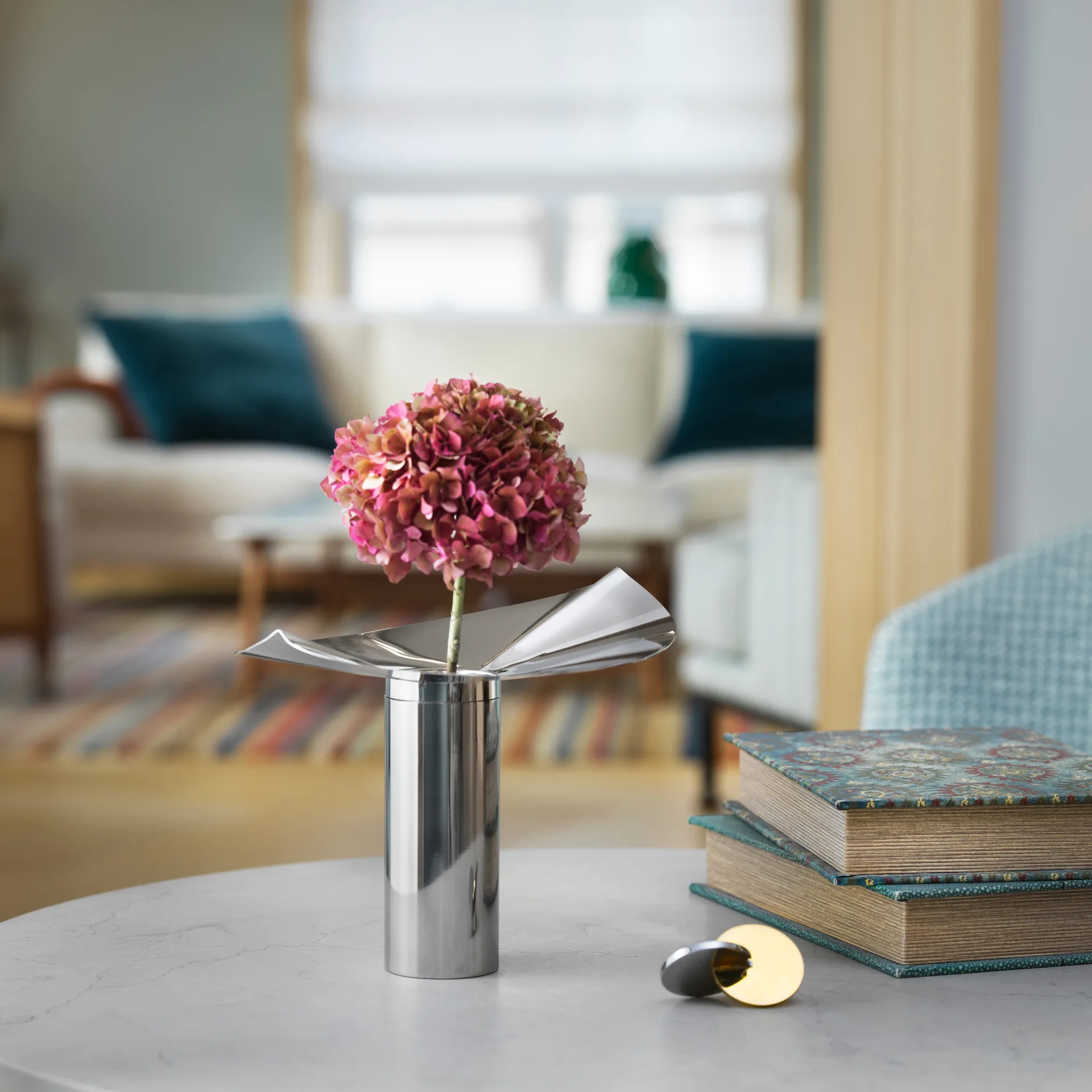 Löv vase-fyrfadsholder, Rustfrit stål, 22.5 cm KLONG