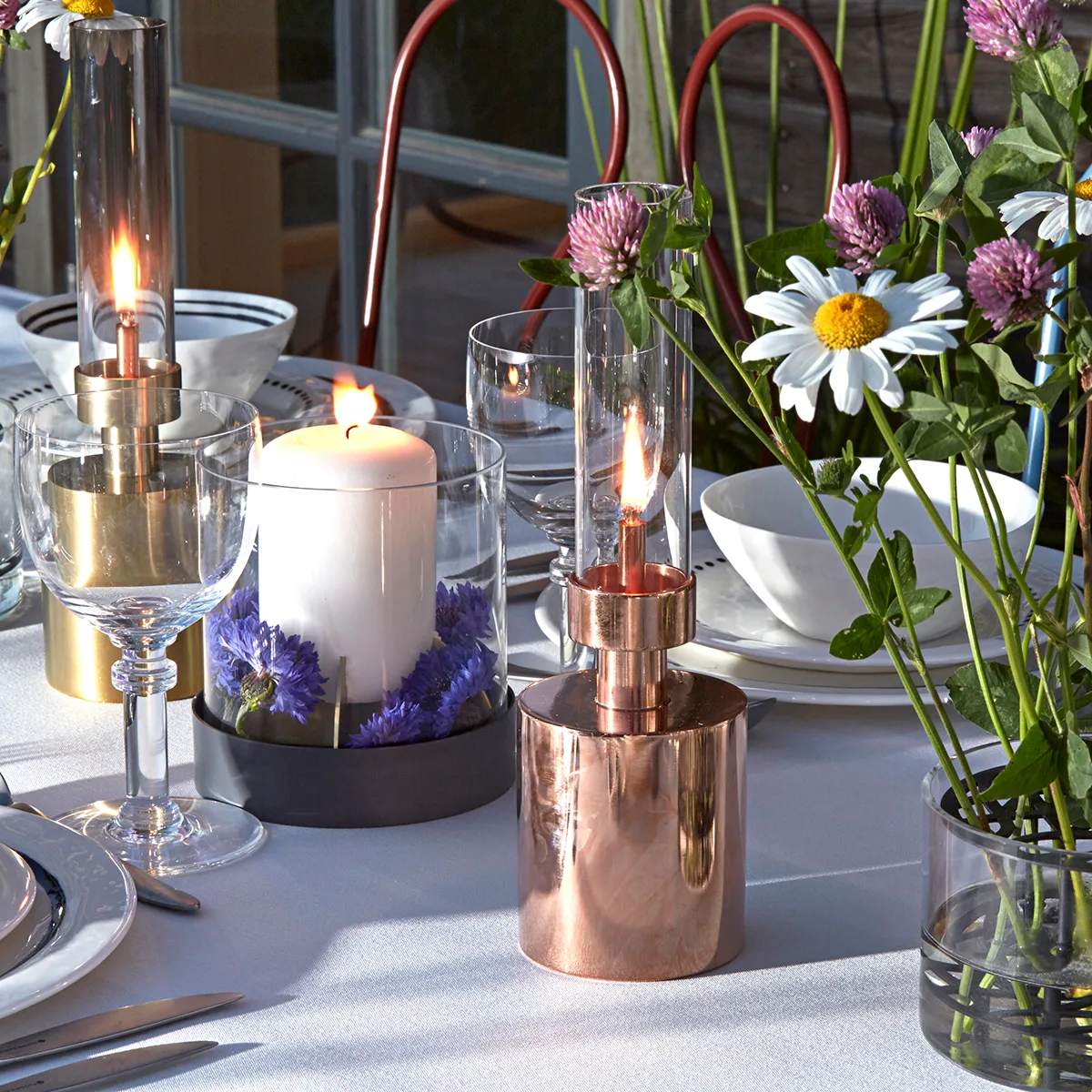 Patina olielampe, lille, kobber KLONG