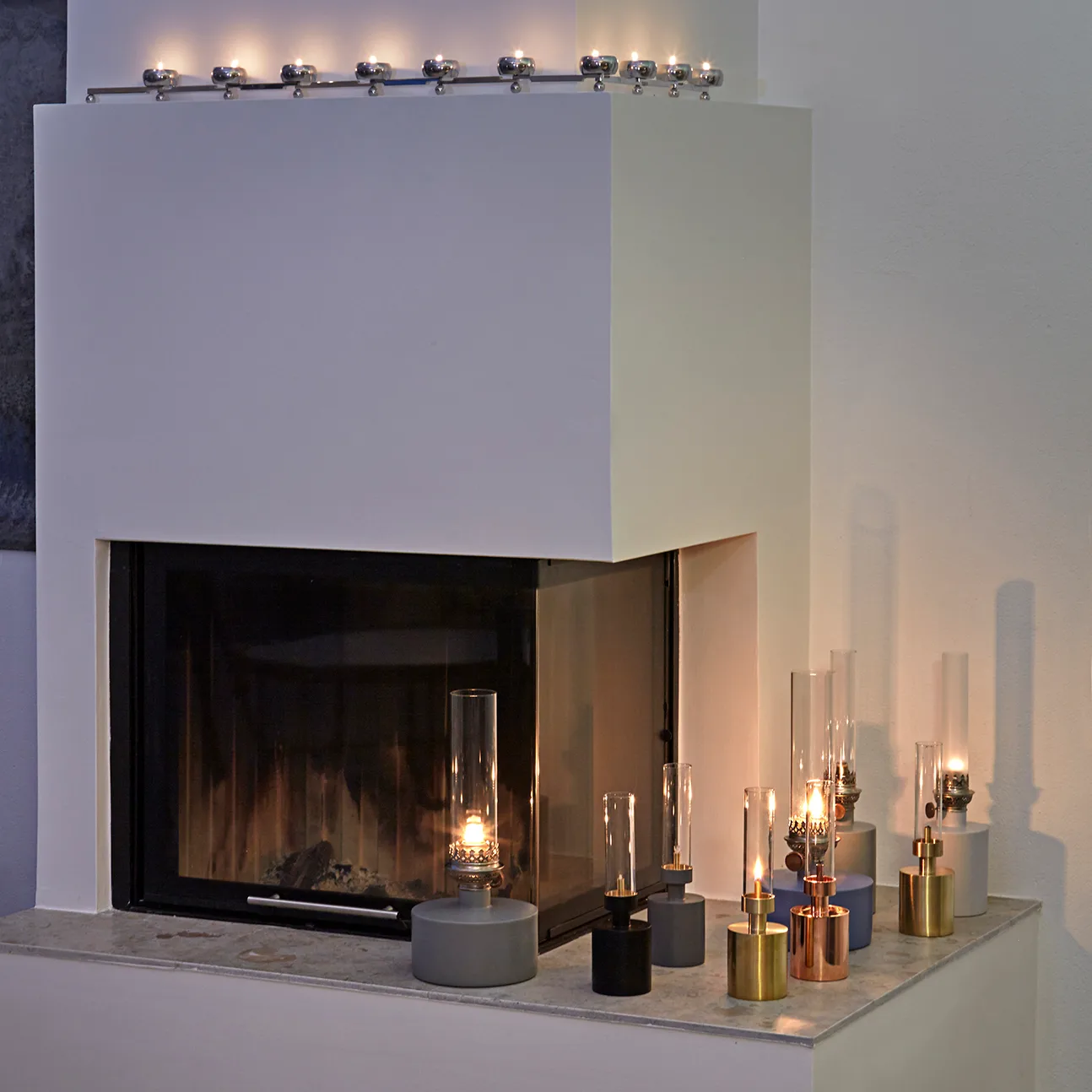 Patina olielampe, lille, kobber KLONG