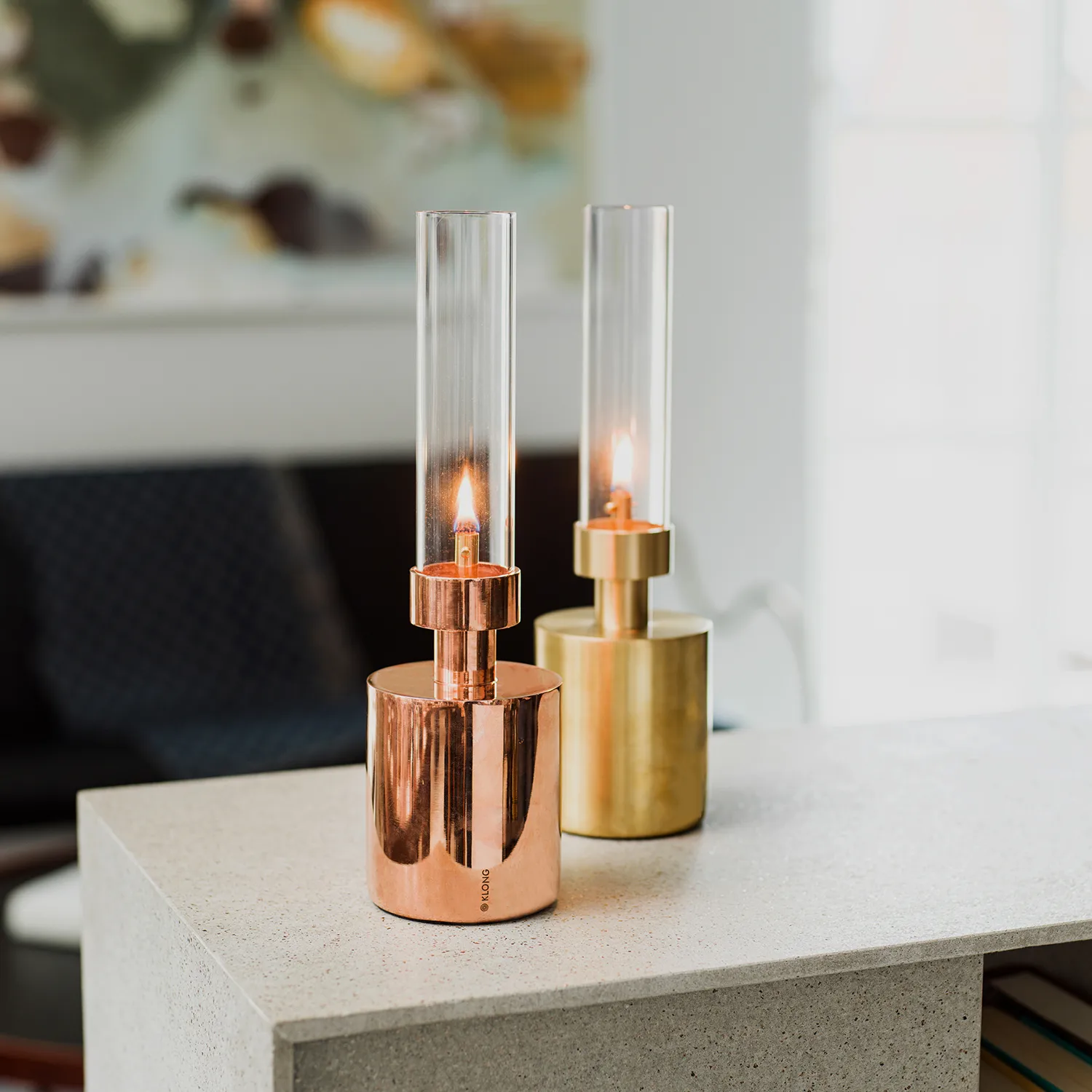 Patina olielampe mini 28 cm, Copper KLONG