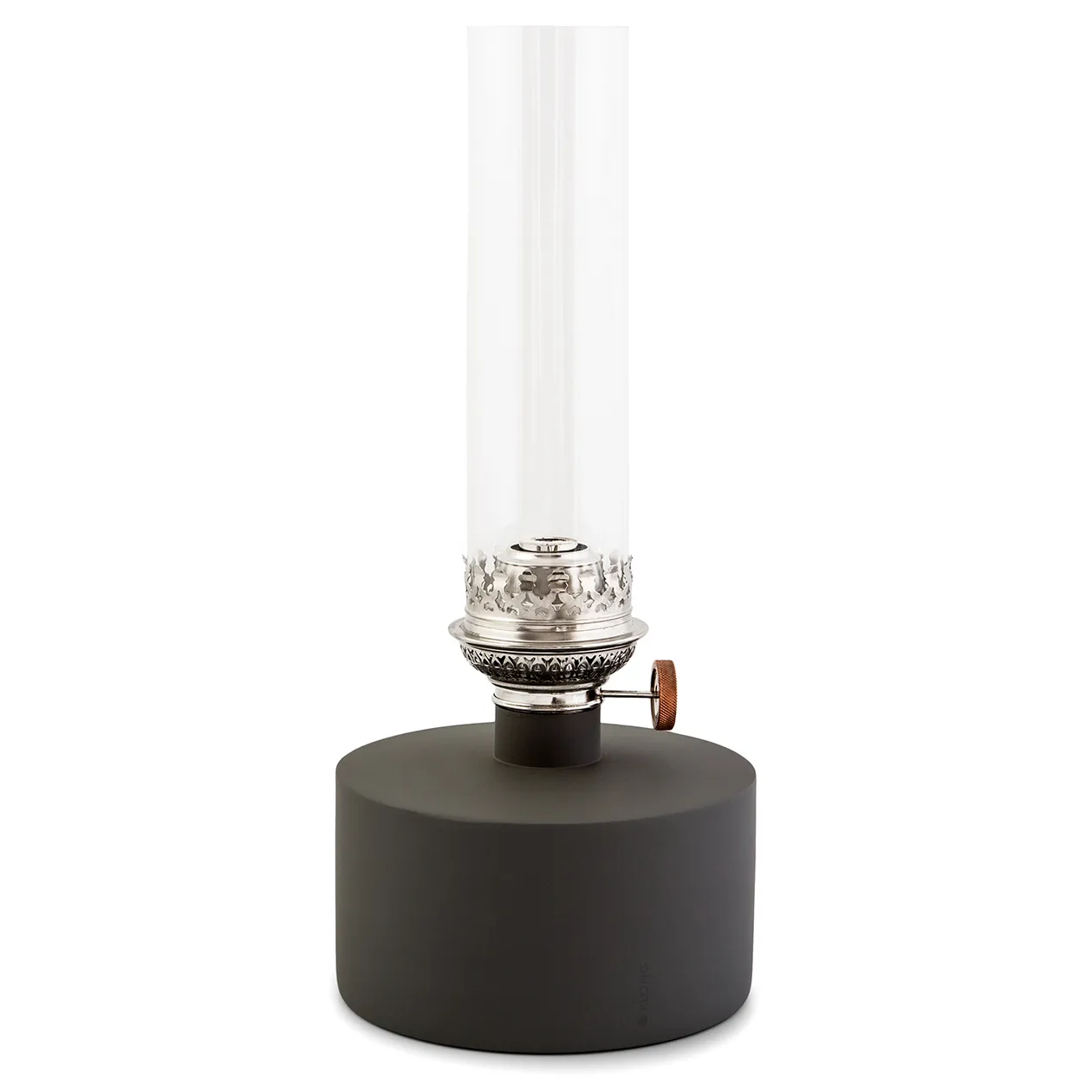 Patina olielampe, stor, grå KLONG