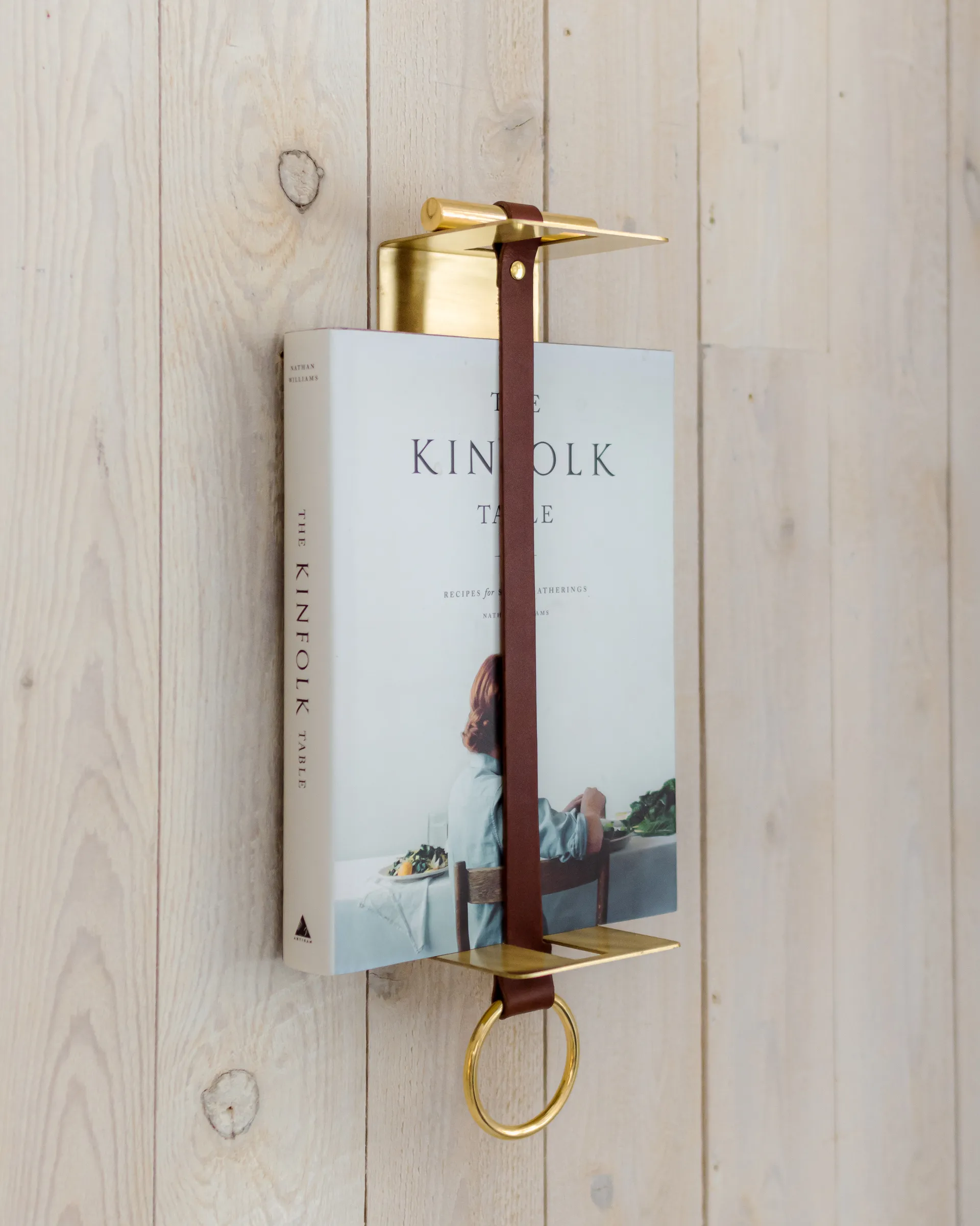 Strapp væghylde 10x33 cm, Brass KLONG