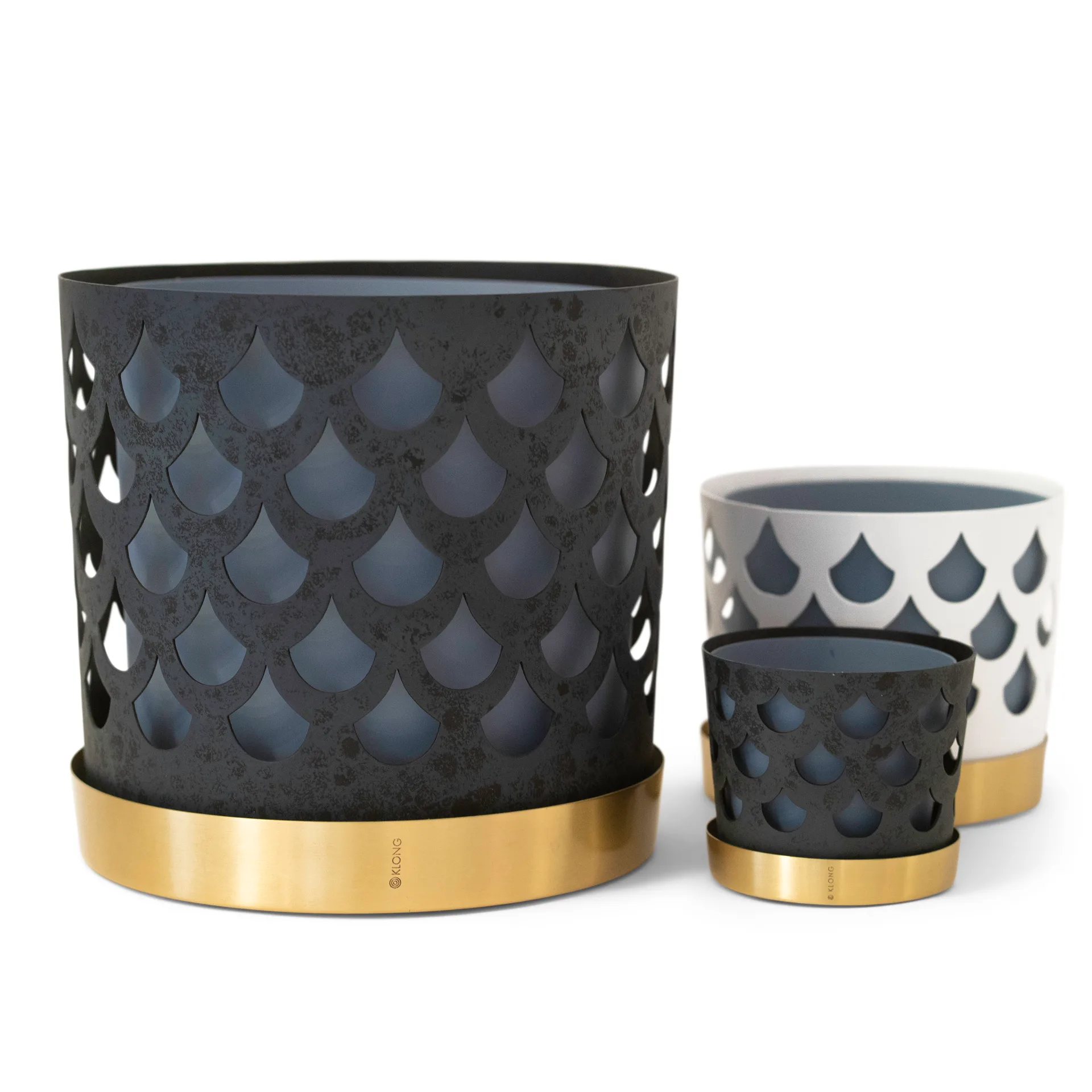 Trio krukke dråbe lille Ø12 cm, Blå KLONG