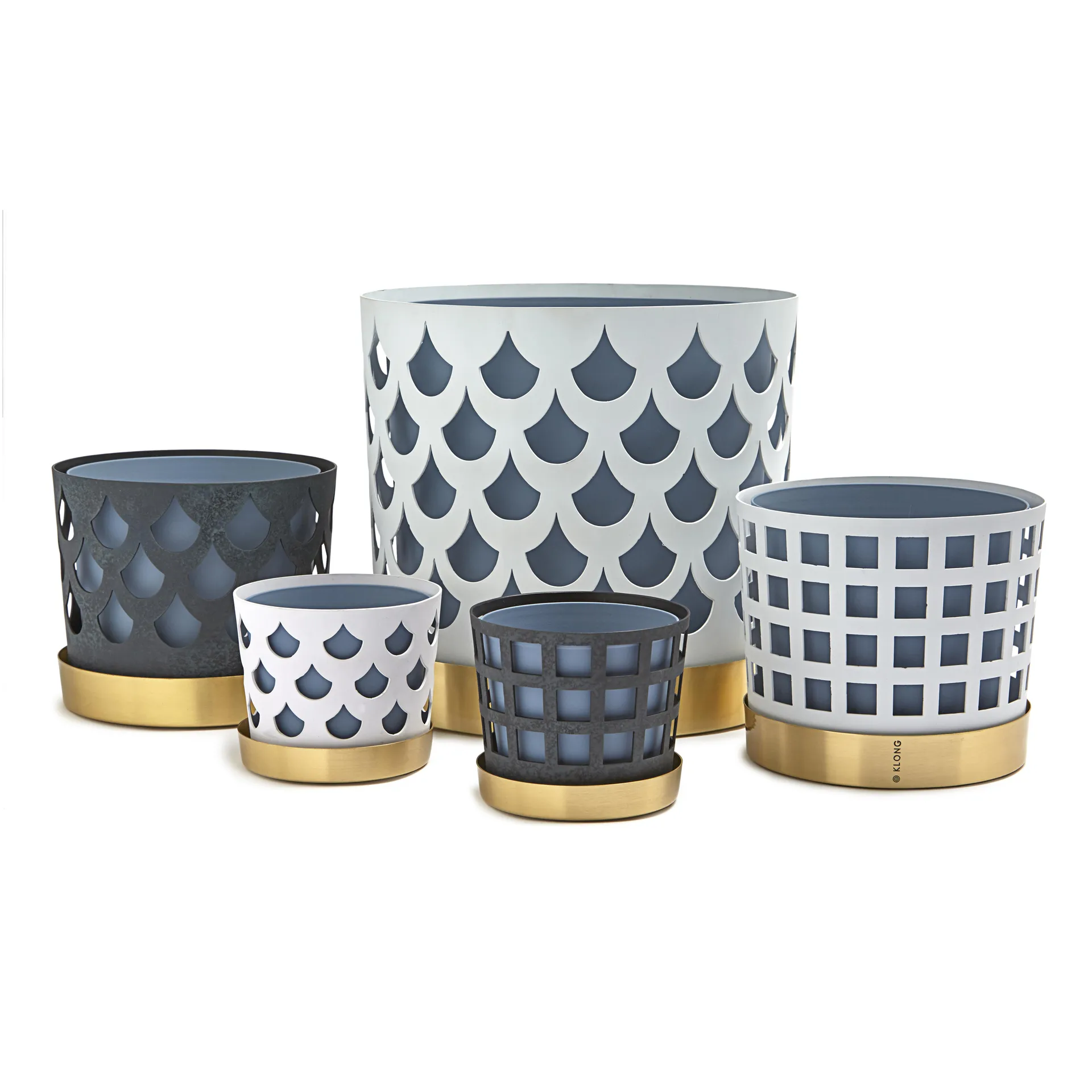 Trio krukke square, mellem, hvid KLONG