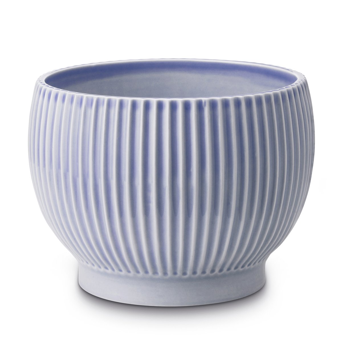 Knabstrup Keramik Knabstrup krukke rillet Ø14,5 cm Lavendelblå