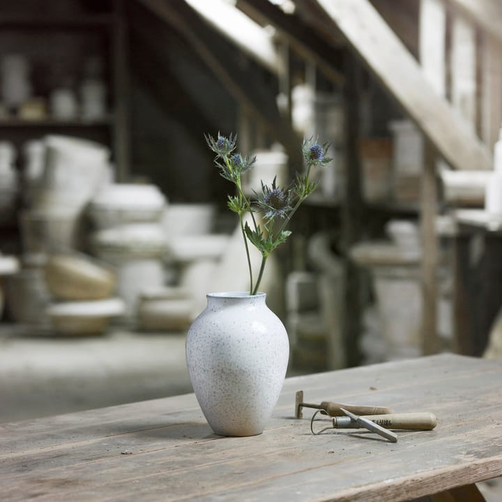 Knabstrup vase 20 cm - Hvid-Grå - Knabstrup Keramik